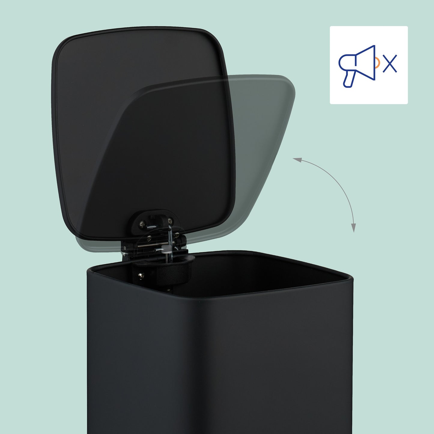 Square Pedal Bin 8L with Soft-Close Lid