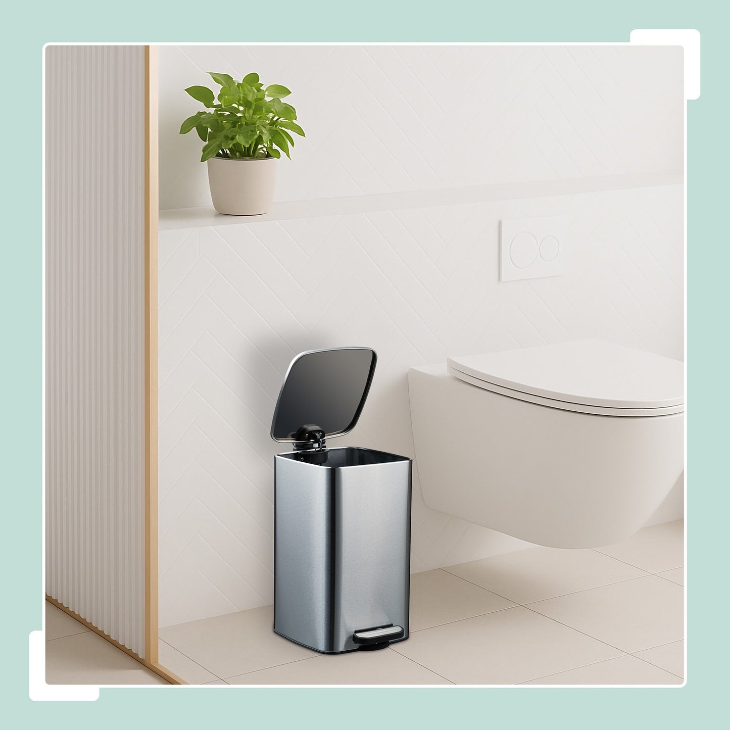 Square Pedal Bin 8L with Soft-Close Lid