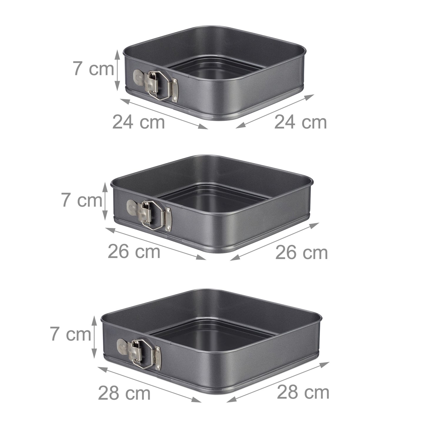Square baking tins set of 3