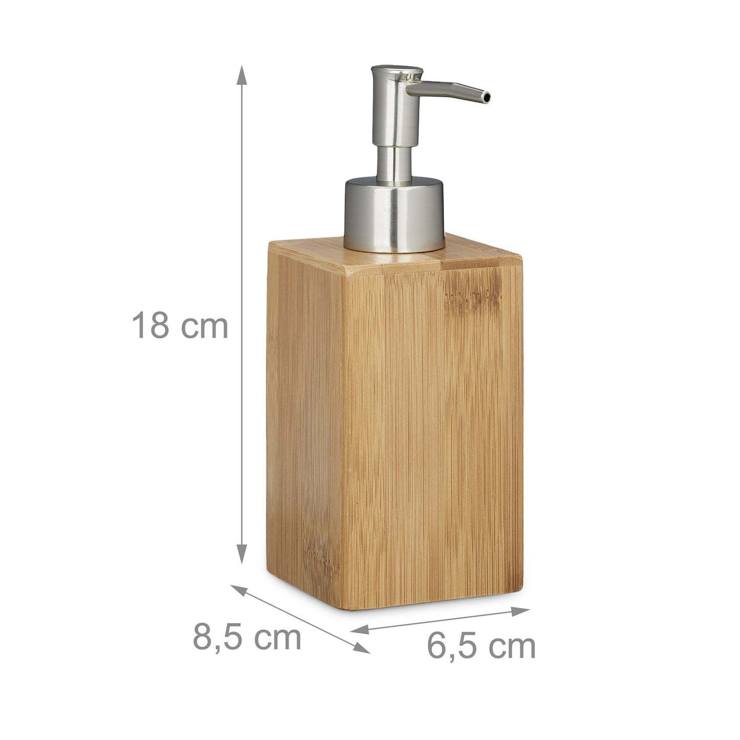Square bamboo soap pump