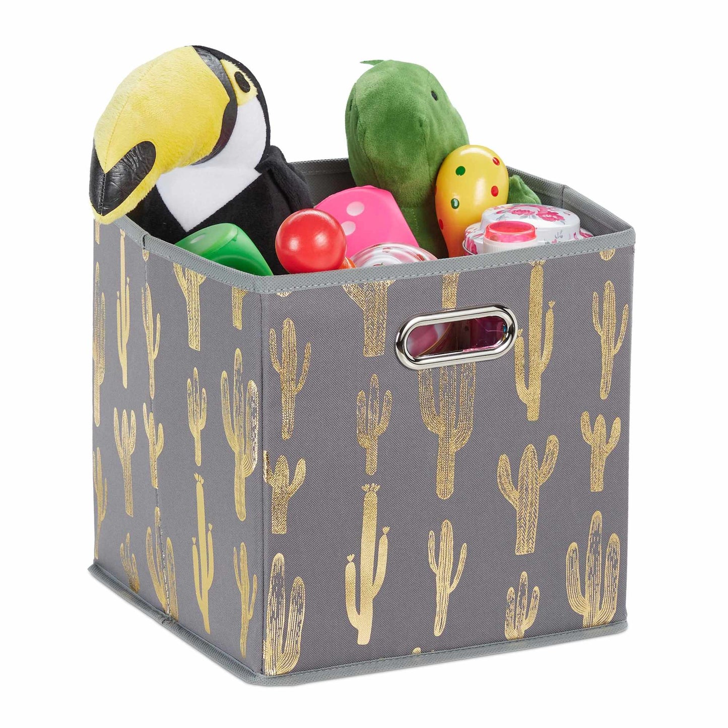 Square collapsible box with cactus motif