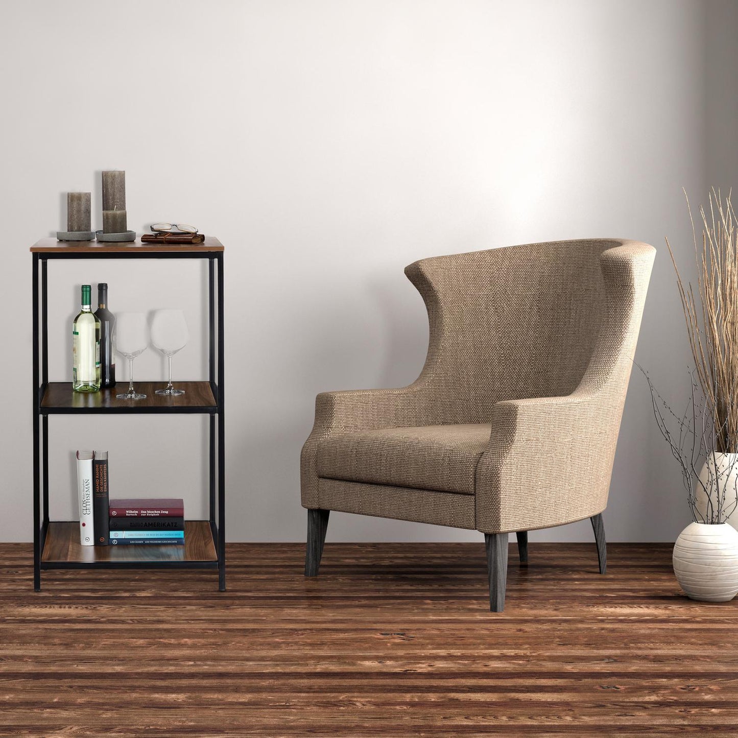 Square floor standing shelf 3 shelves