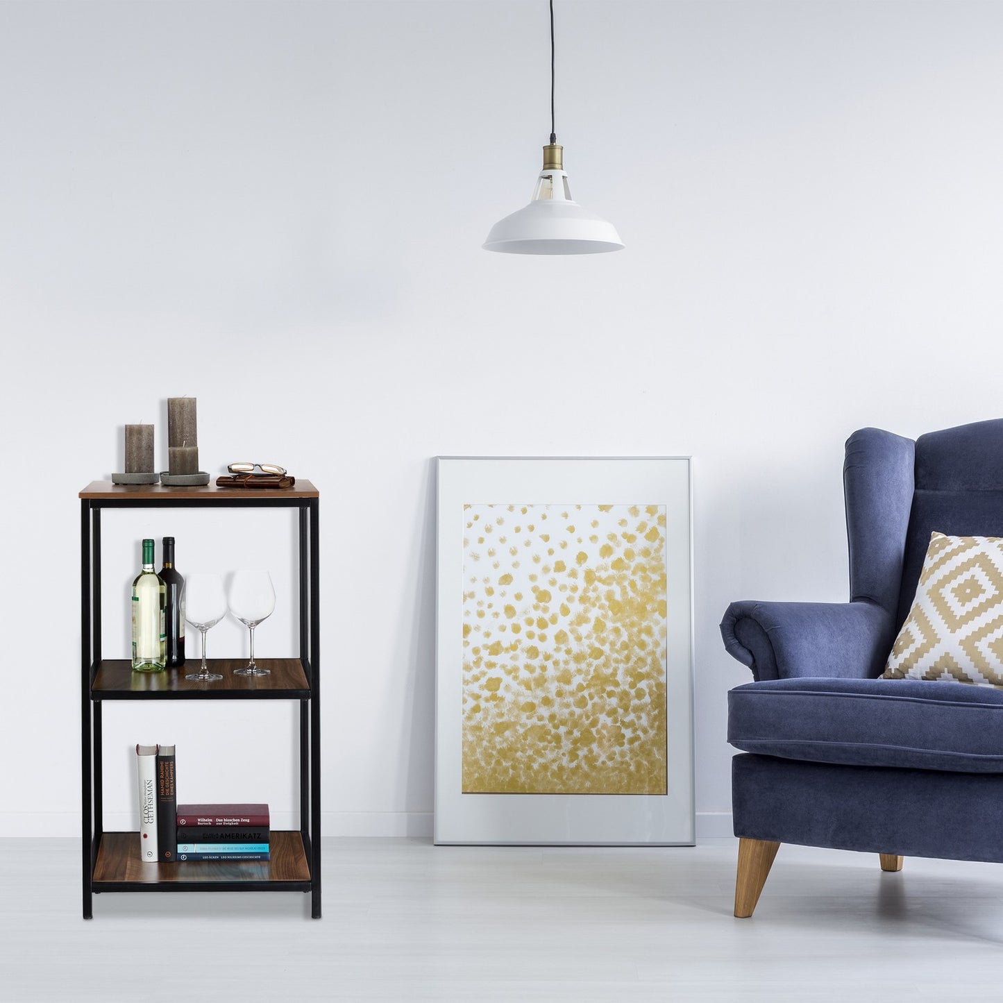 Square floor standing shelf 3 shelves