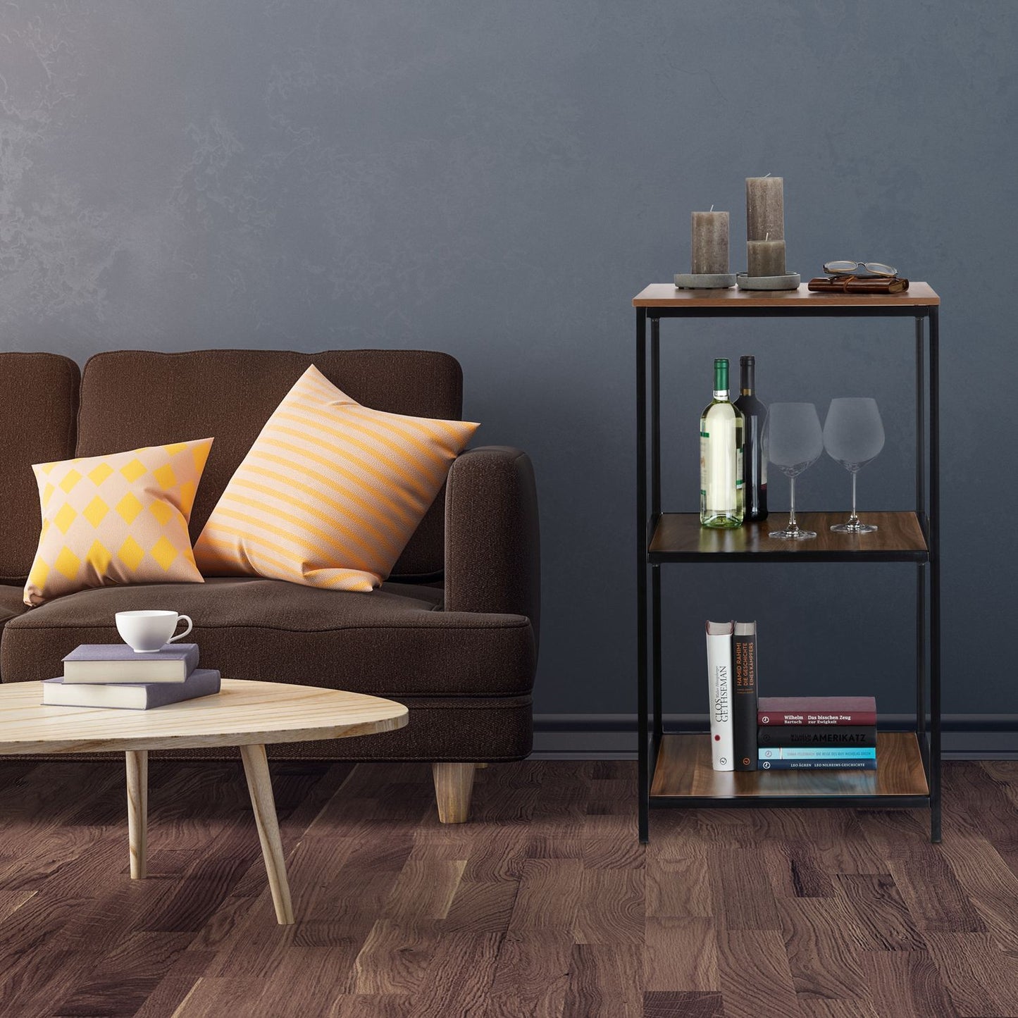 Square floor standing shelf 3 shelves