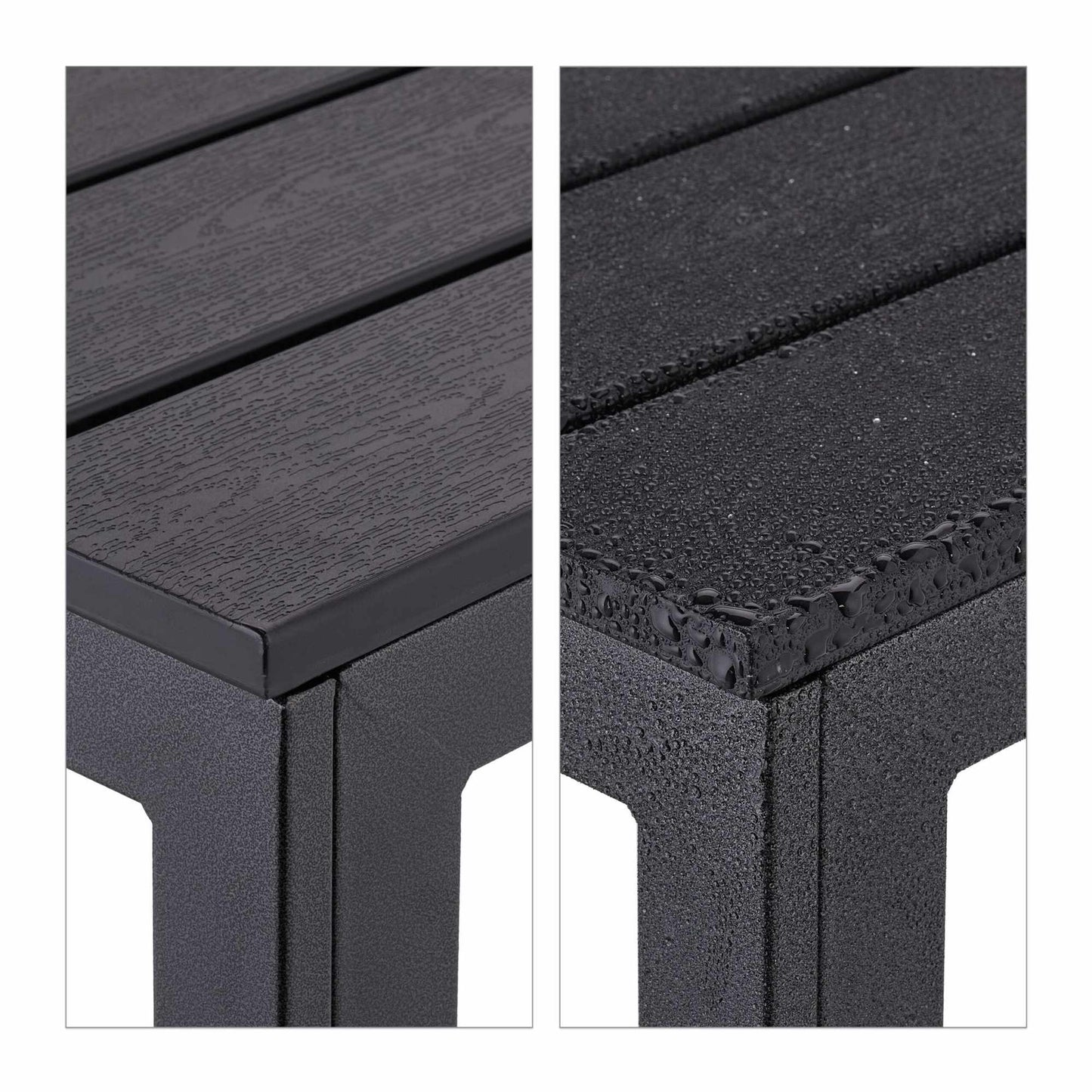 Square garden table in wood look