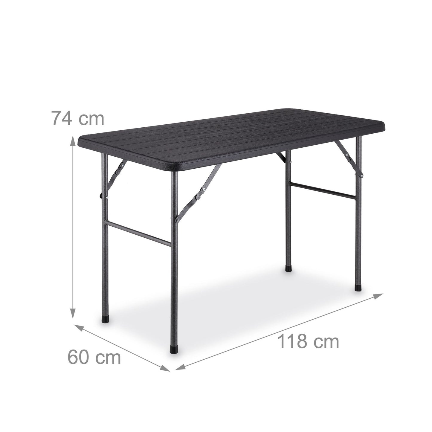 Square garden table in wood look