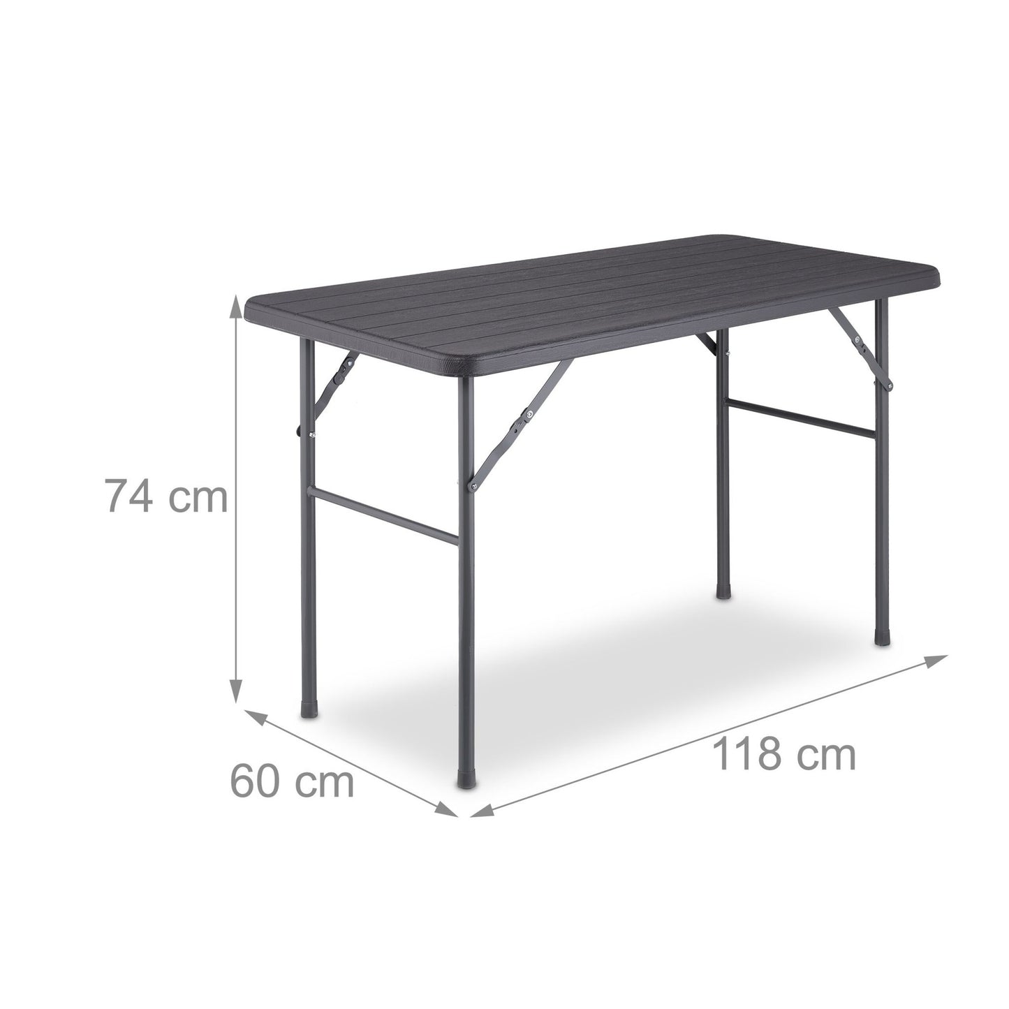 Square garden table in wood look