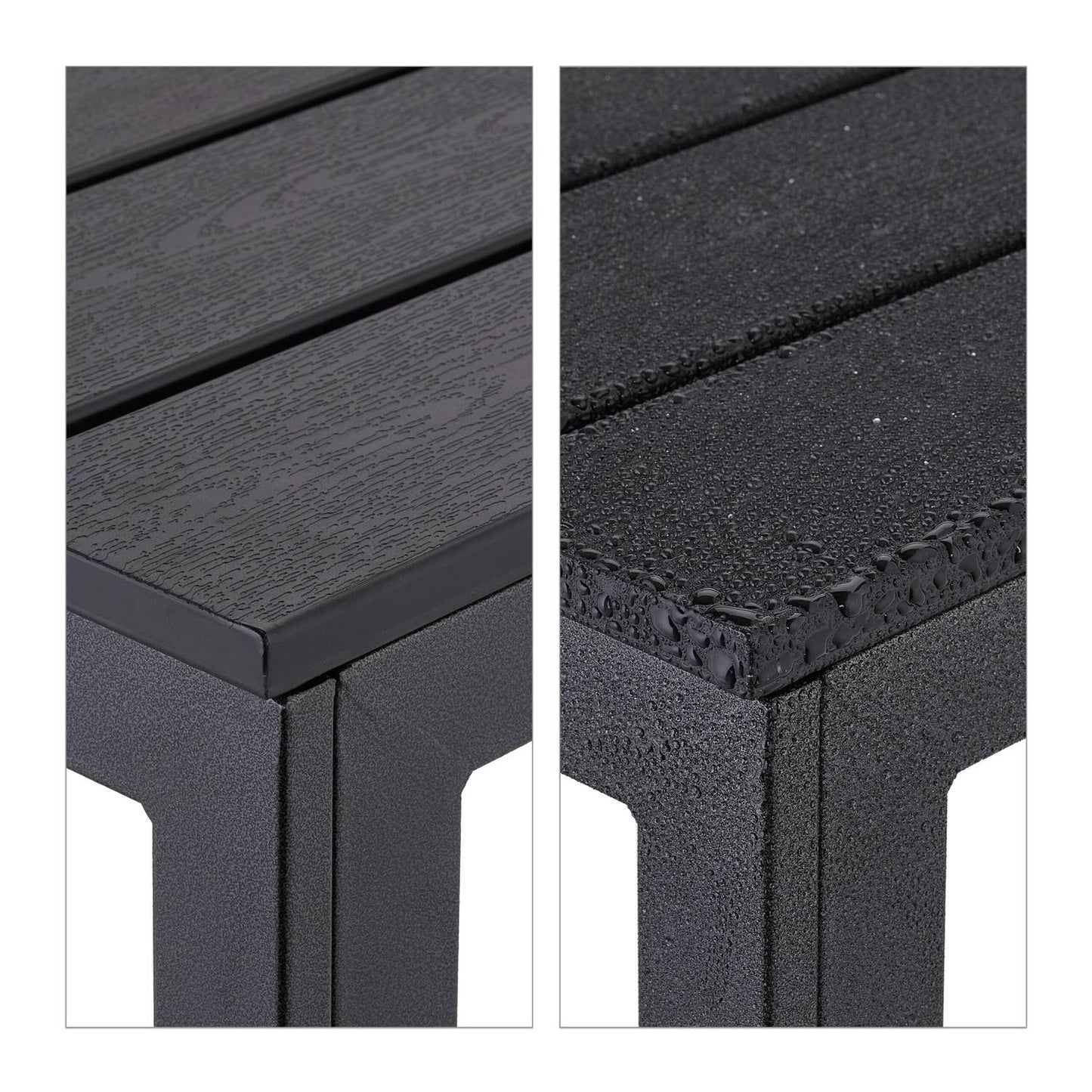 Square garden table in wood look