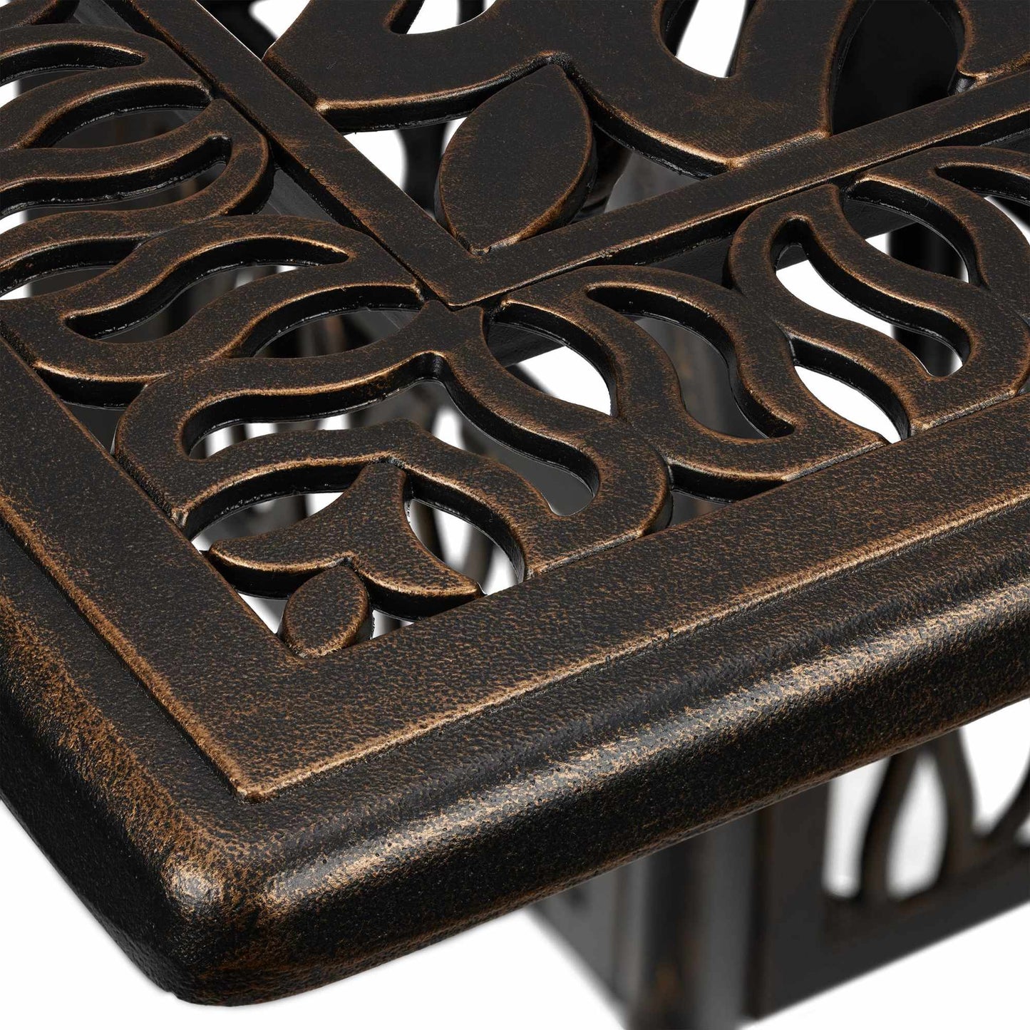Square garden table with umbrella hole