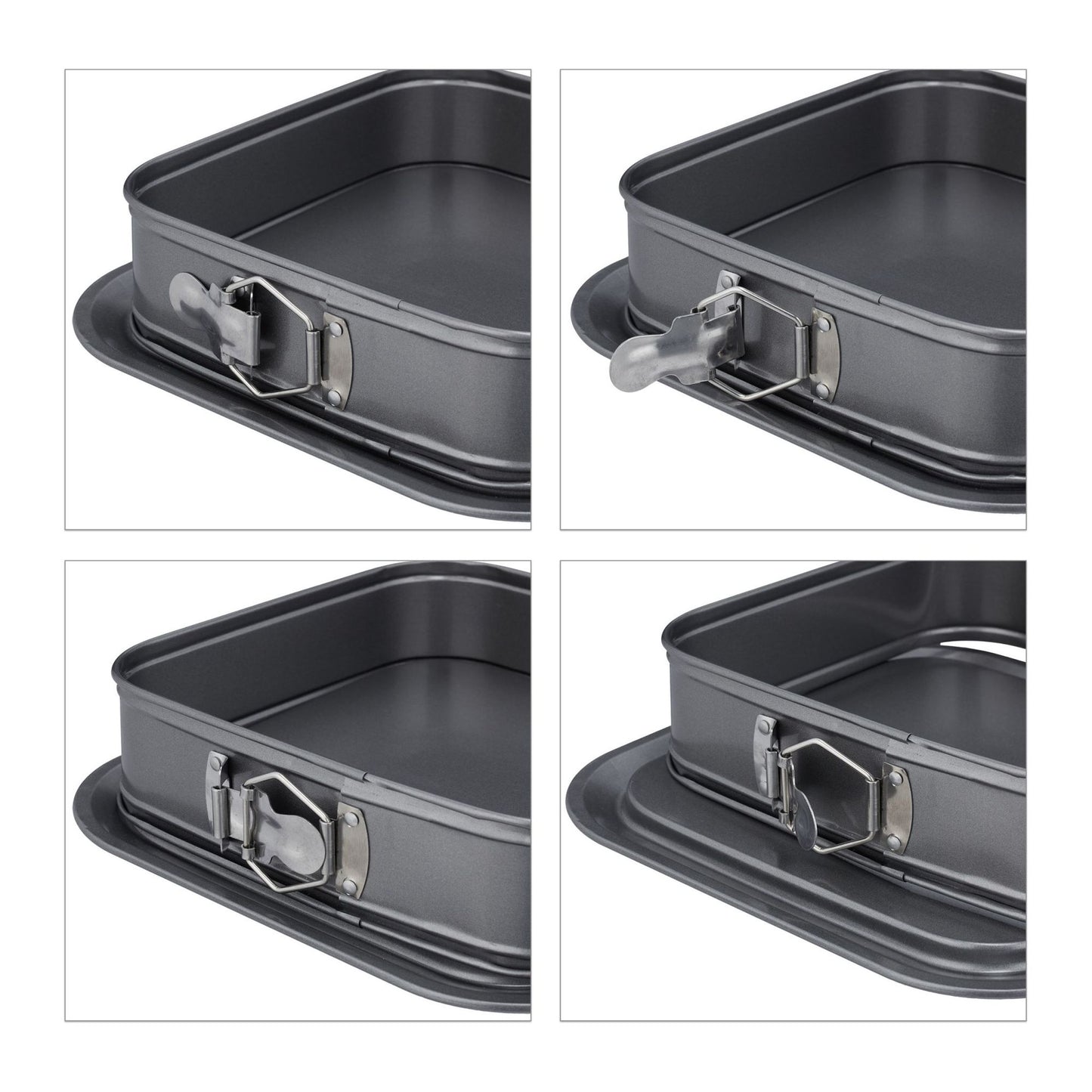 Square spring form with leakage protection