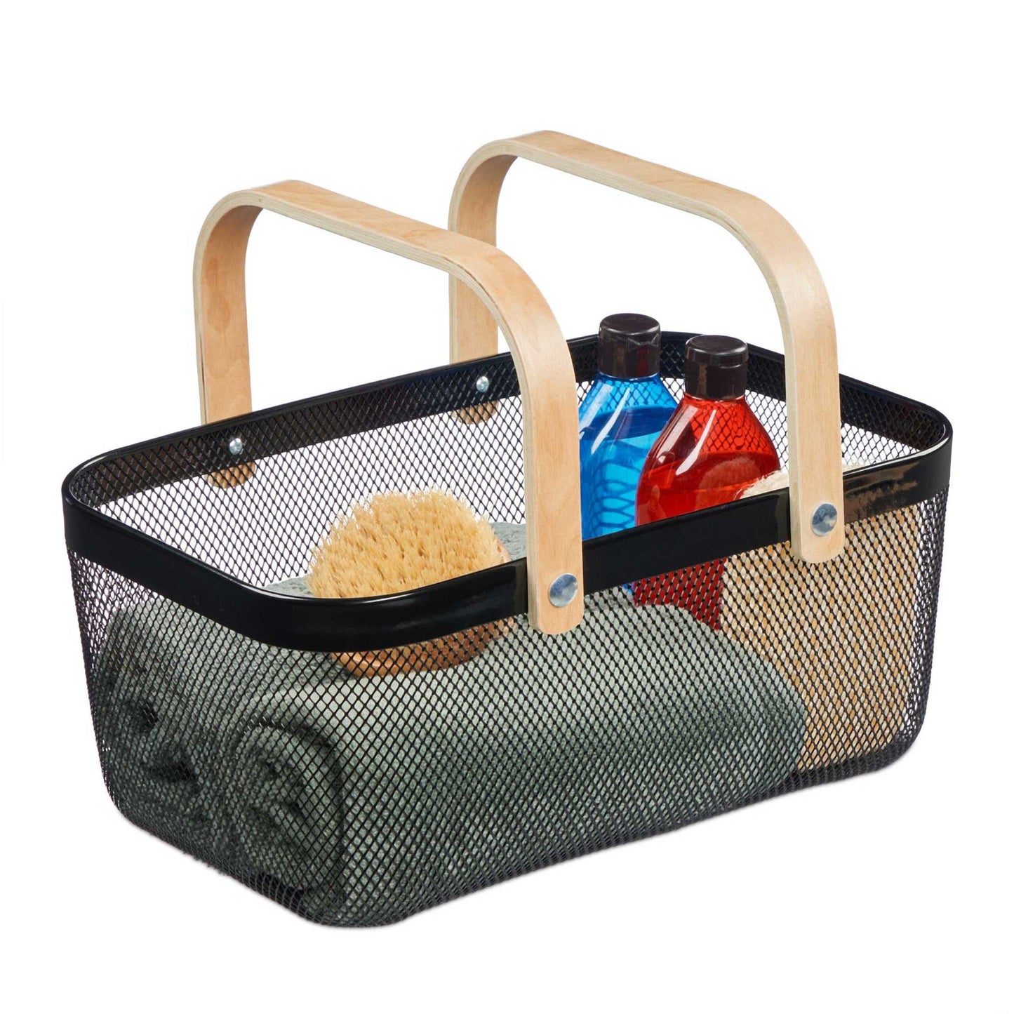 Square wire basket with handle