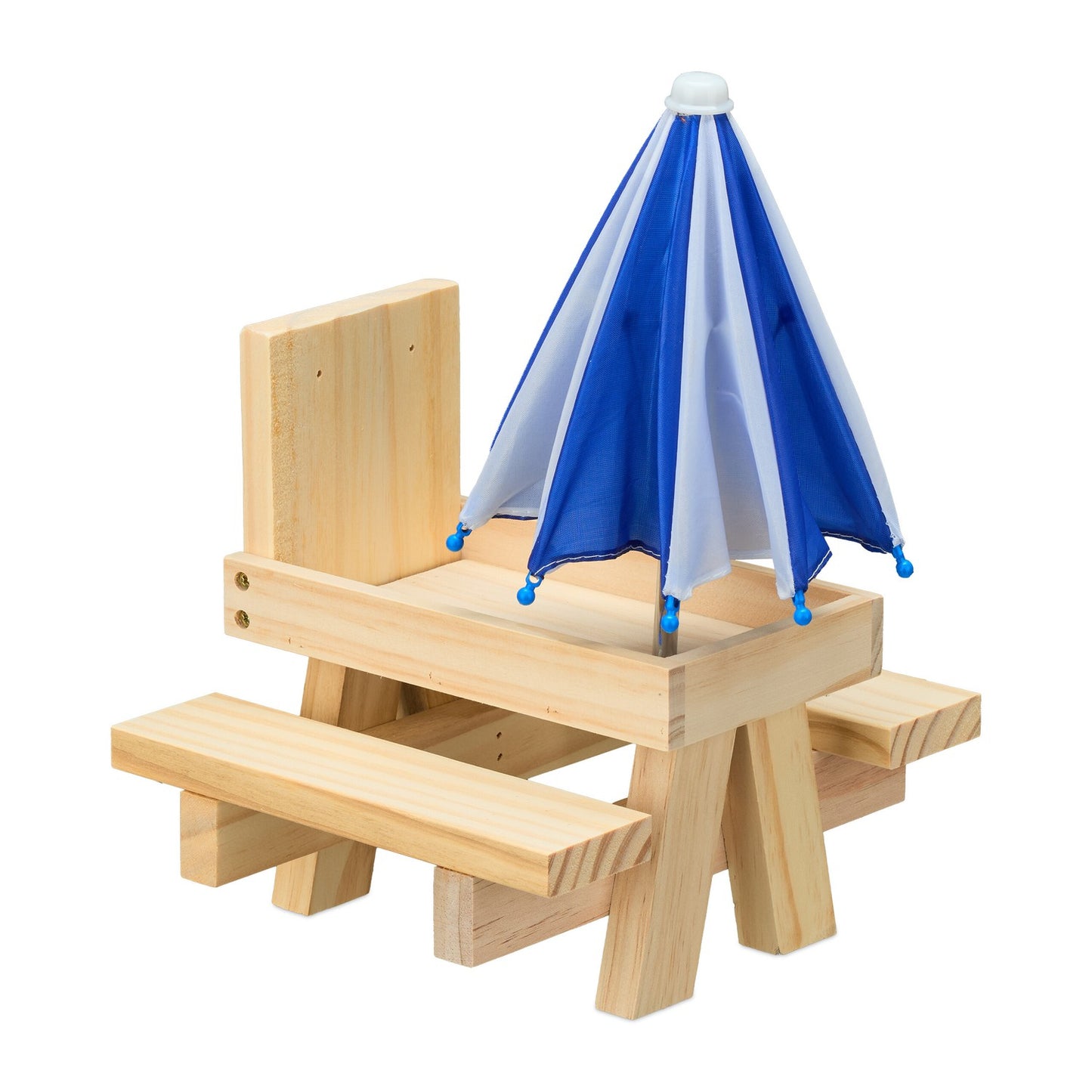 Squirrel Picnic Table Feeder with 2 Umbrellas