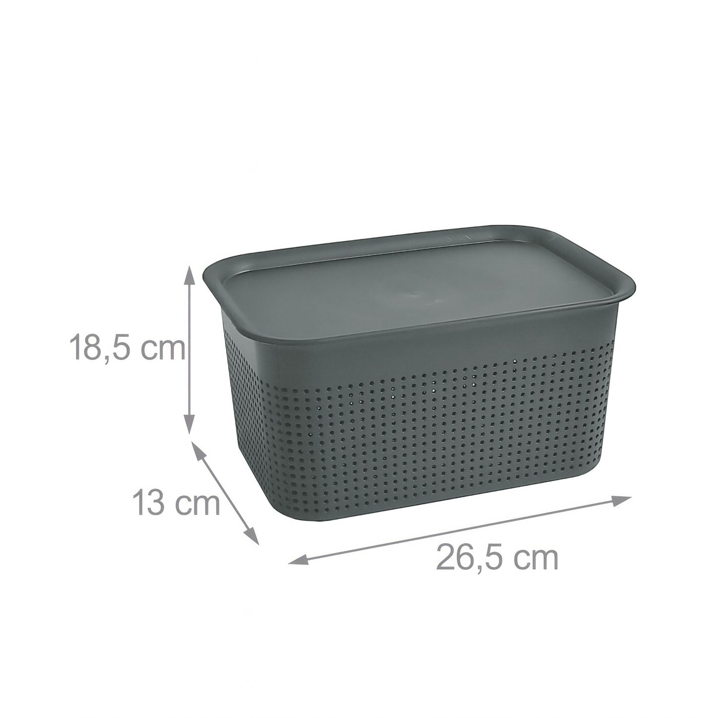 Stackable Lidded Storage Boxes, Set of 6, Ventilated