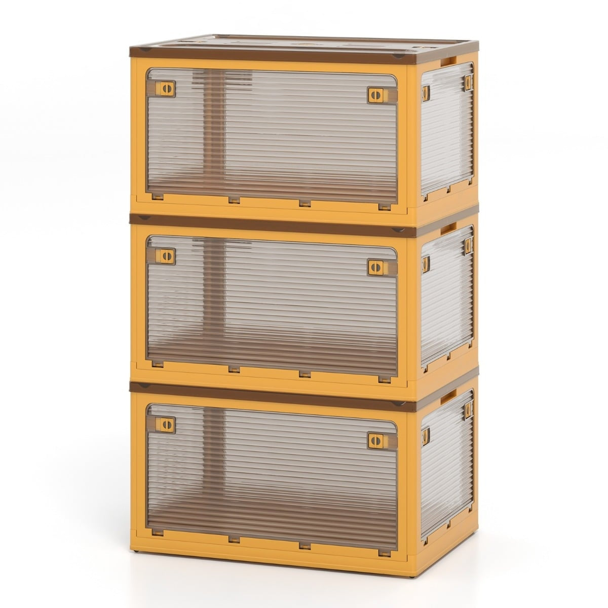 Stackable Storage Boxes with Lids and Wheels, 292L Capacity