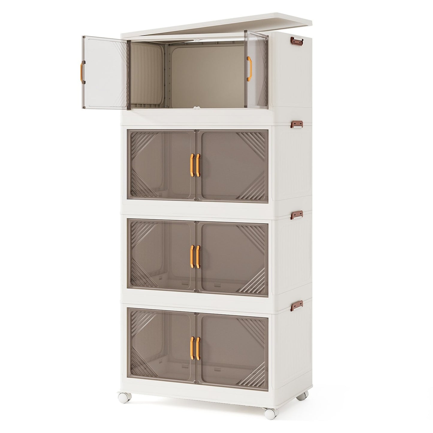 Stackable Storage Boxes with Wheels, 284L Capacity