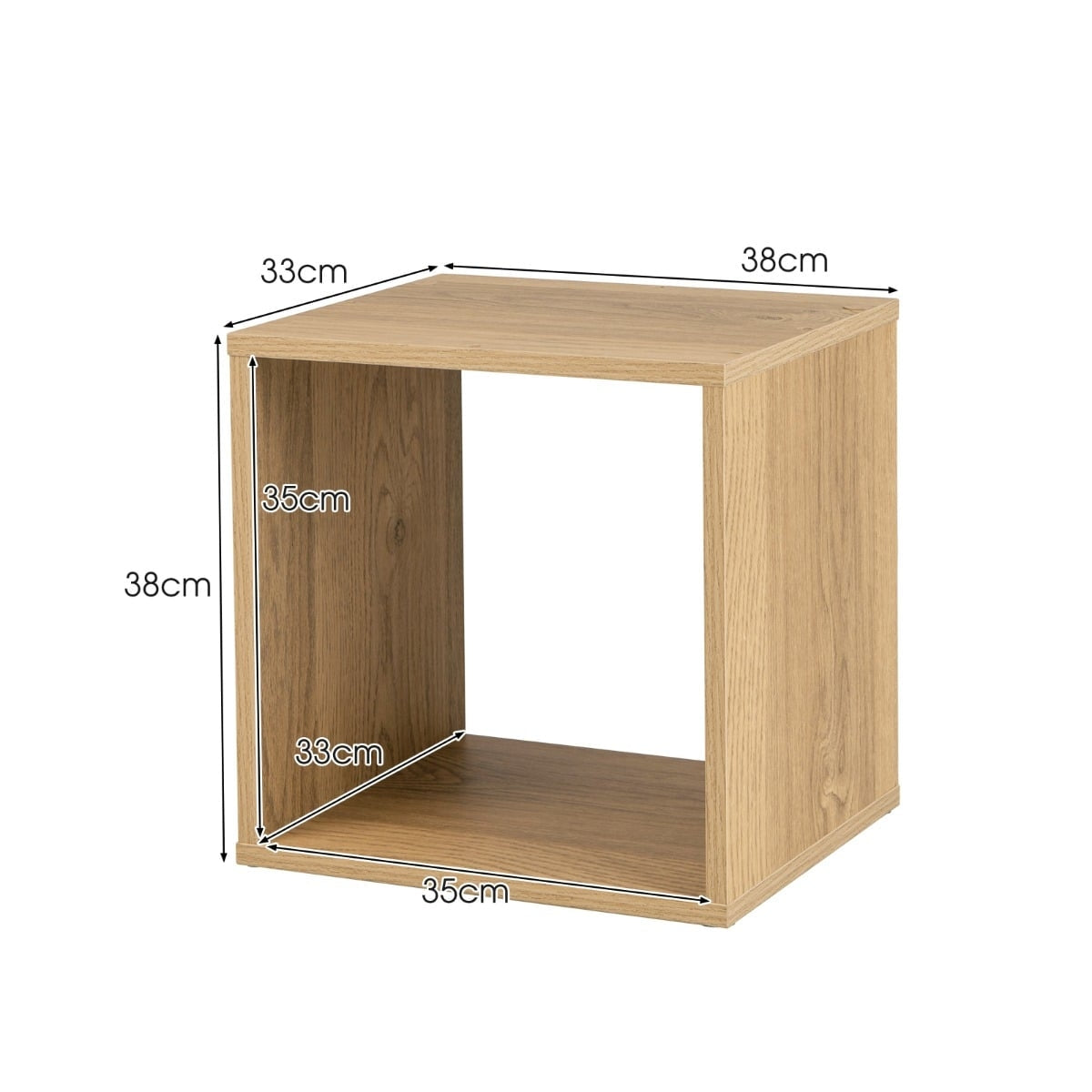 Stackable Wooden Cube Shelves, 2-Piece Set, Open Storage