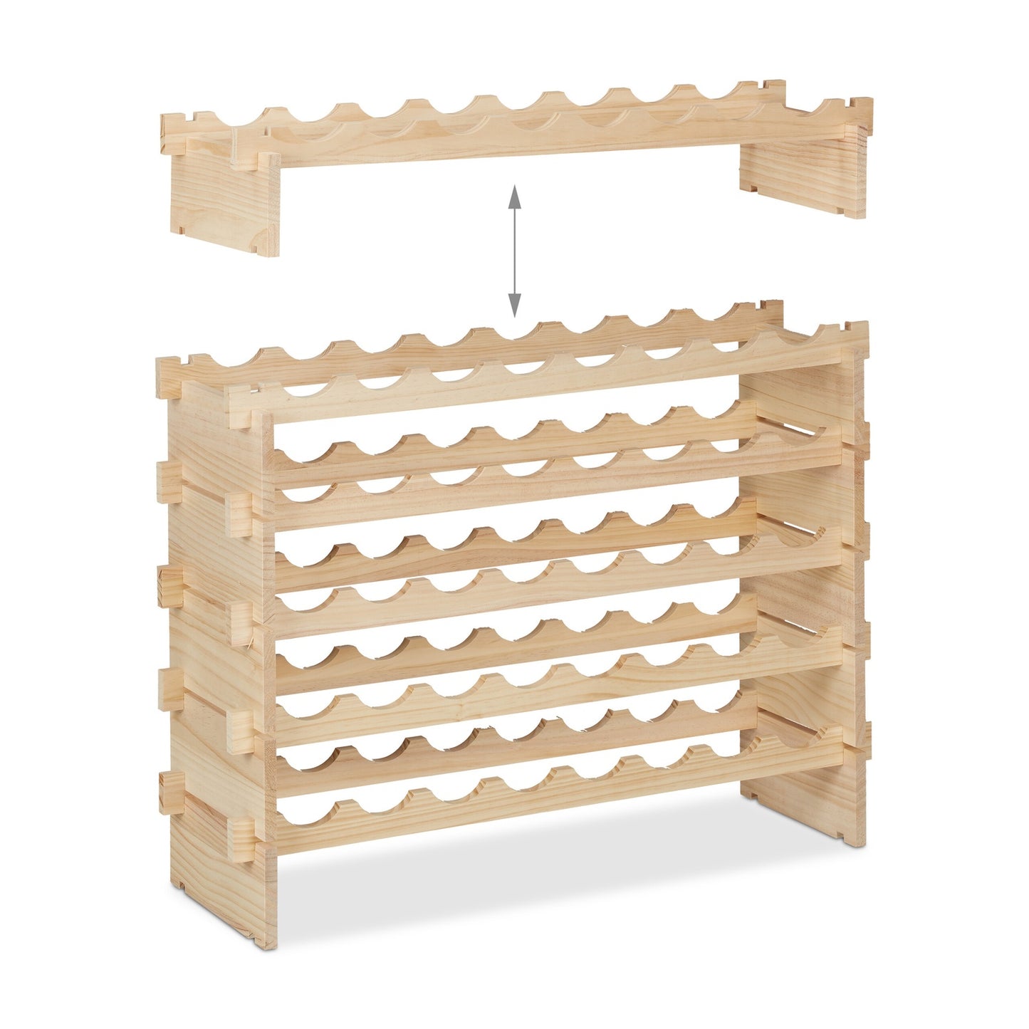 Stackable Wooden Wine Rack for 48 Bottles
