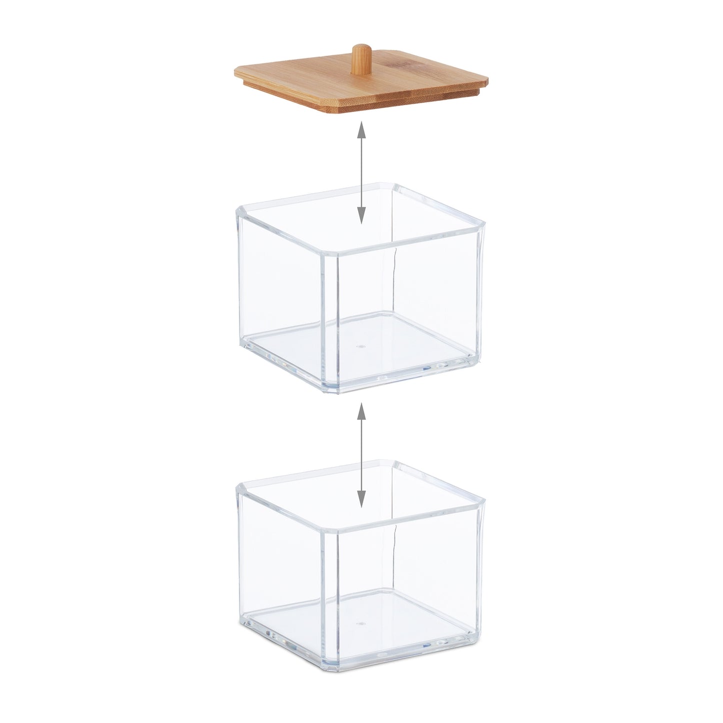 Stackable containers for cotton swabs