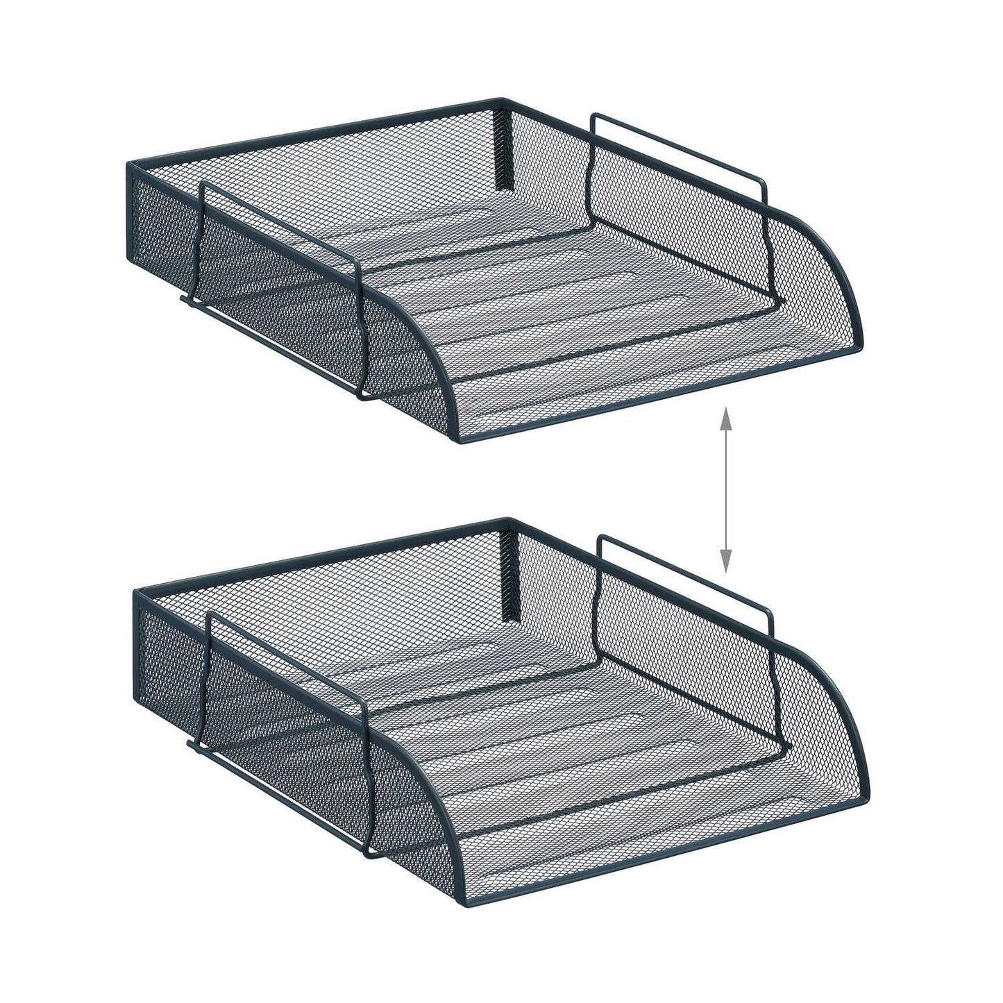 Stackable metal document tray