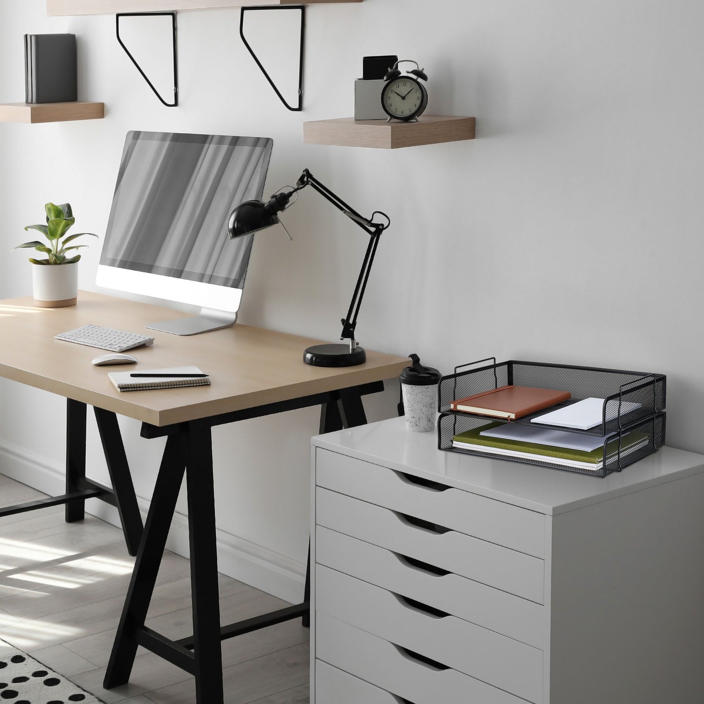 Stackable metal document tray