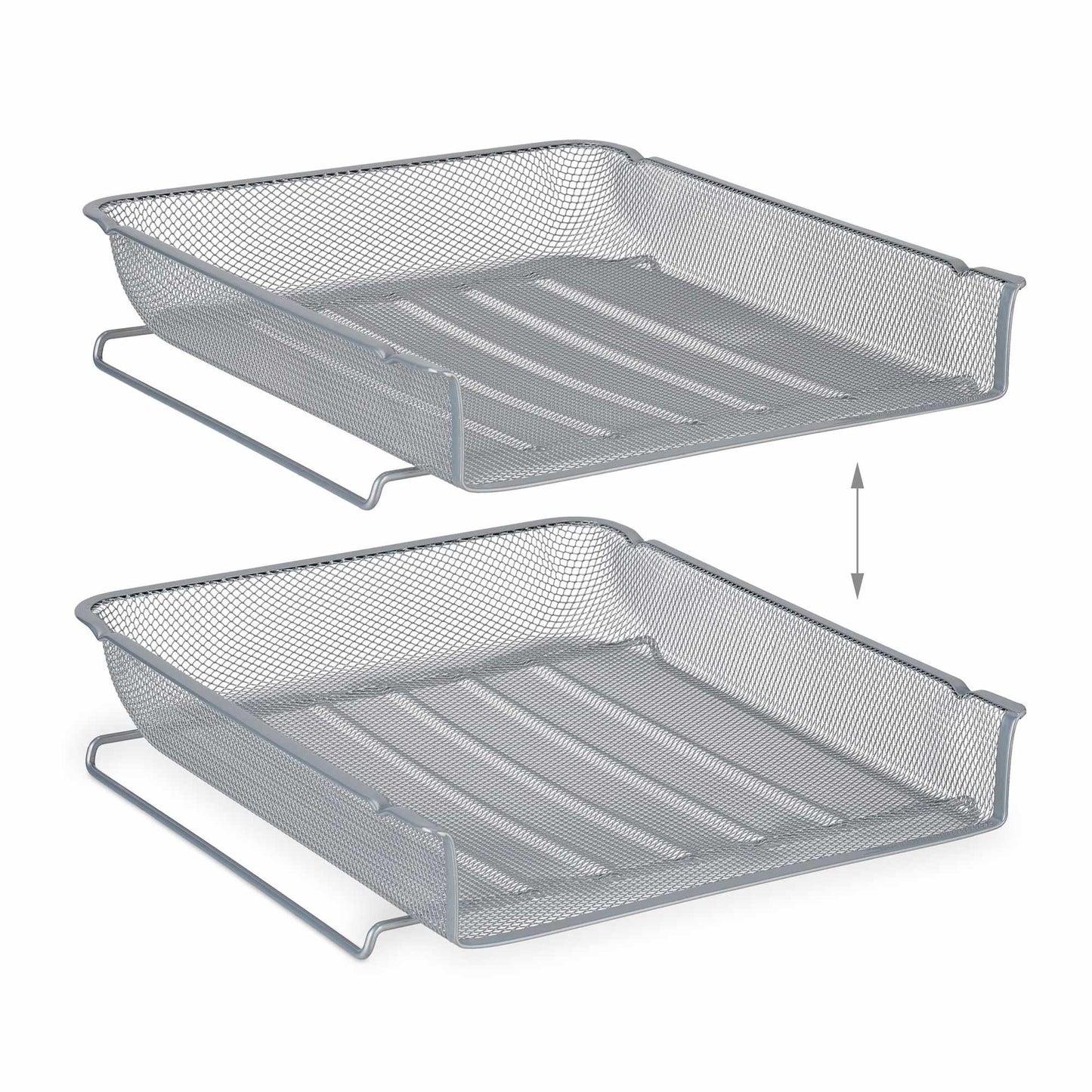 Stackable metal document tray