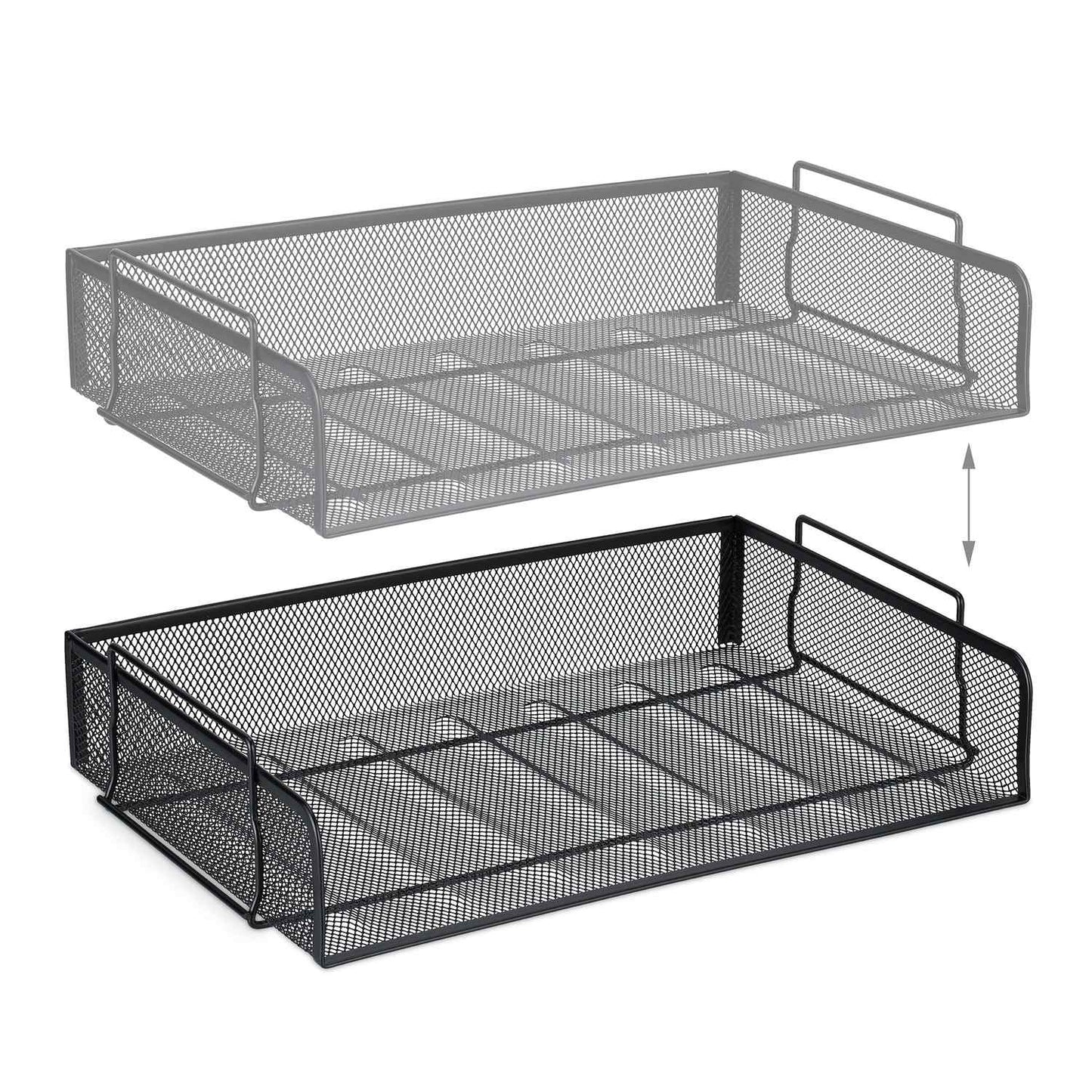 Stackable metal document tray