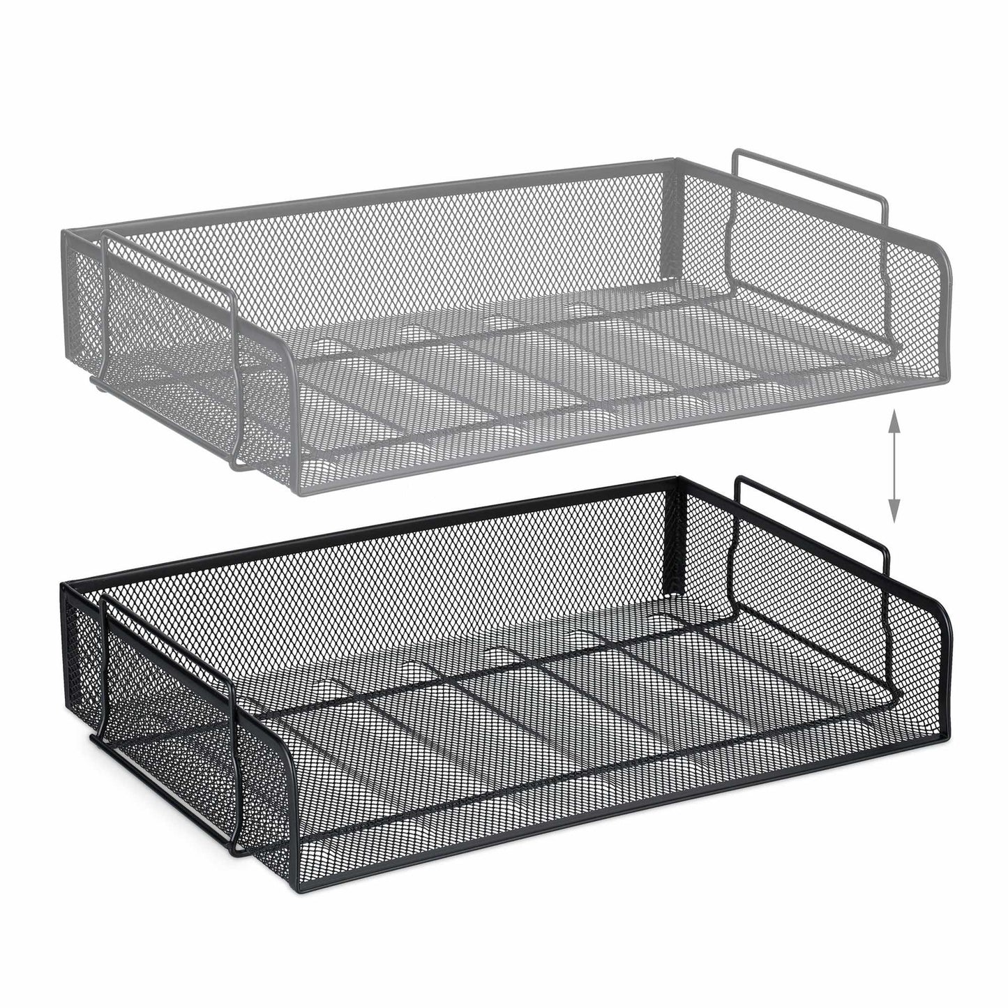 Stackable metal document tray