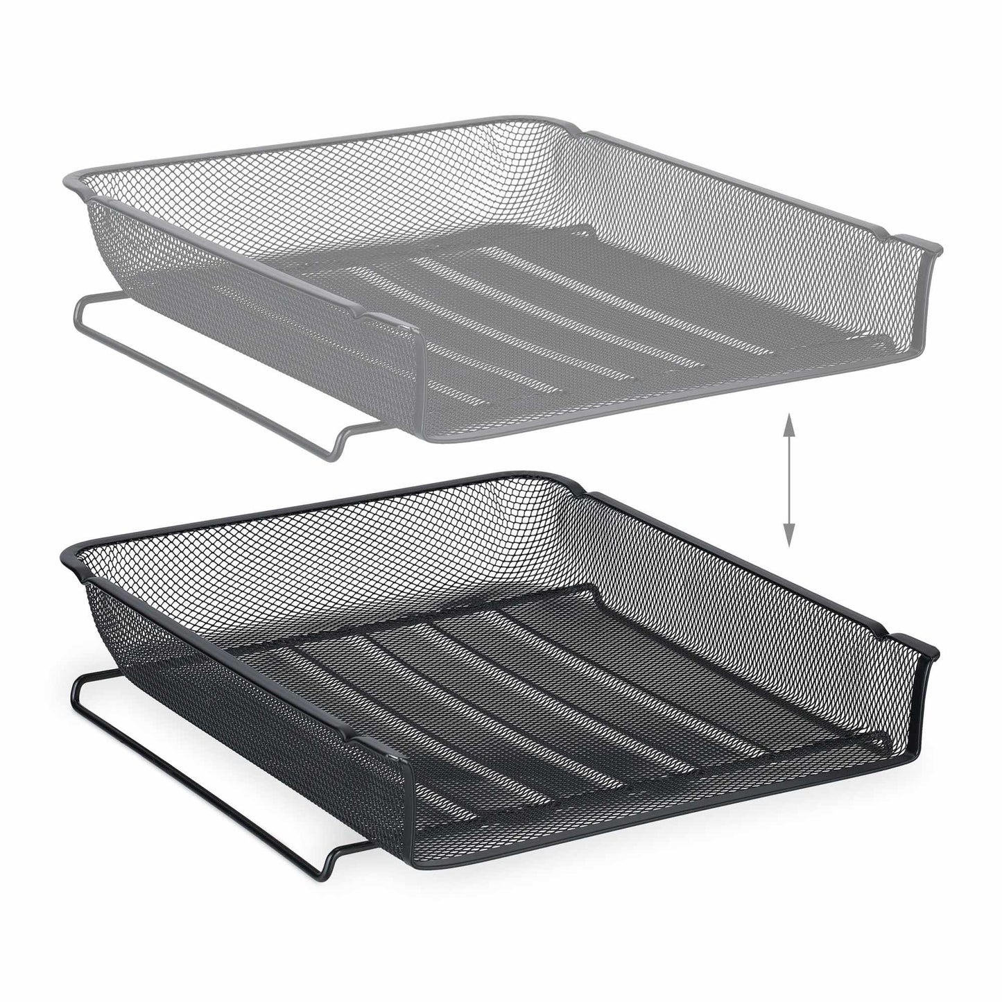 Stackable metal document tray