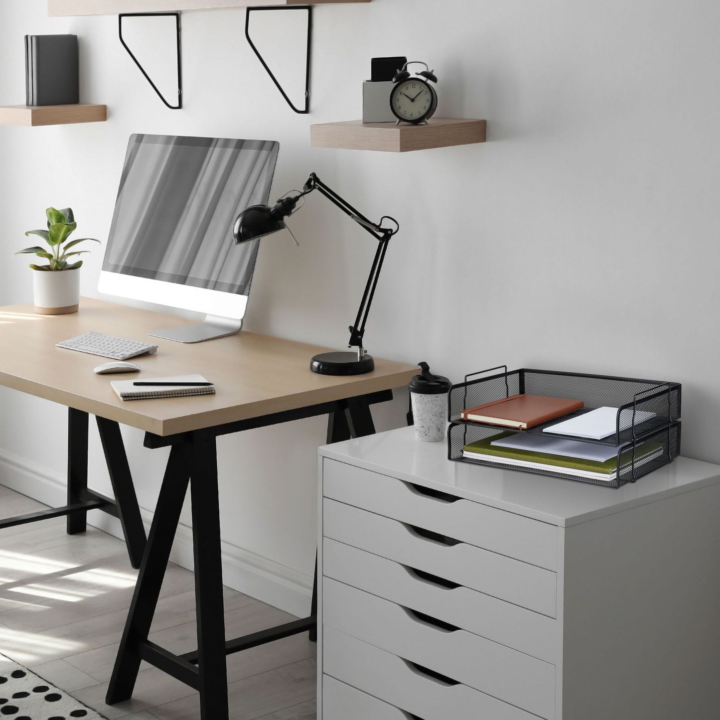 Stackable metal document tray