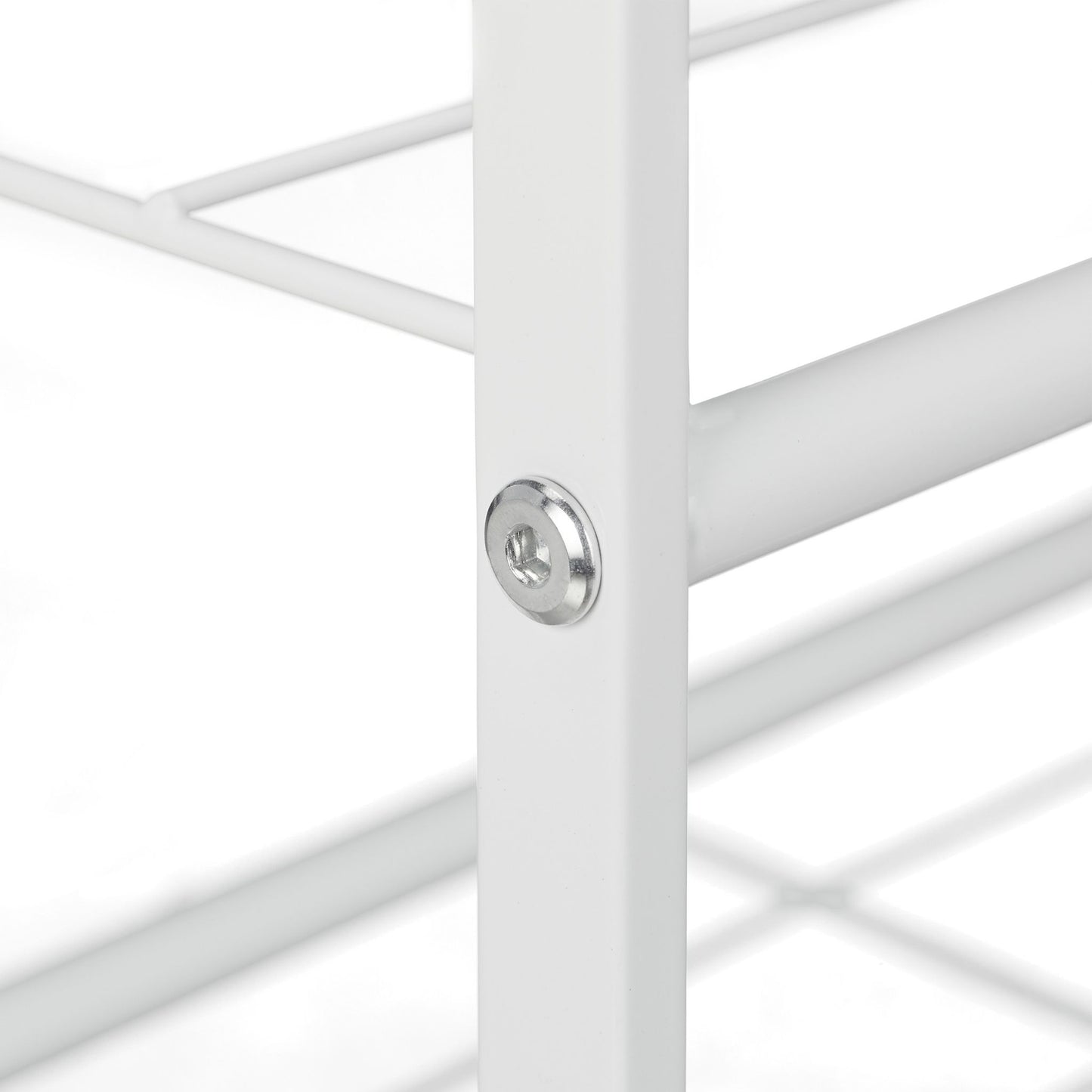 Stackable shoe shelf in metal