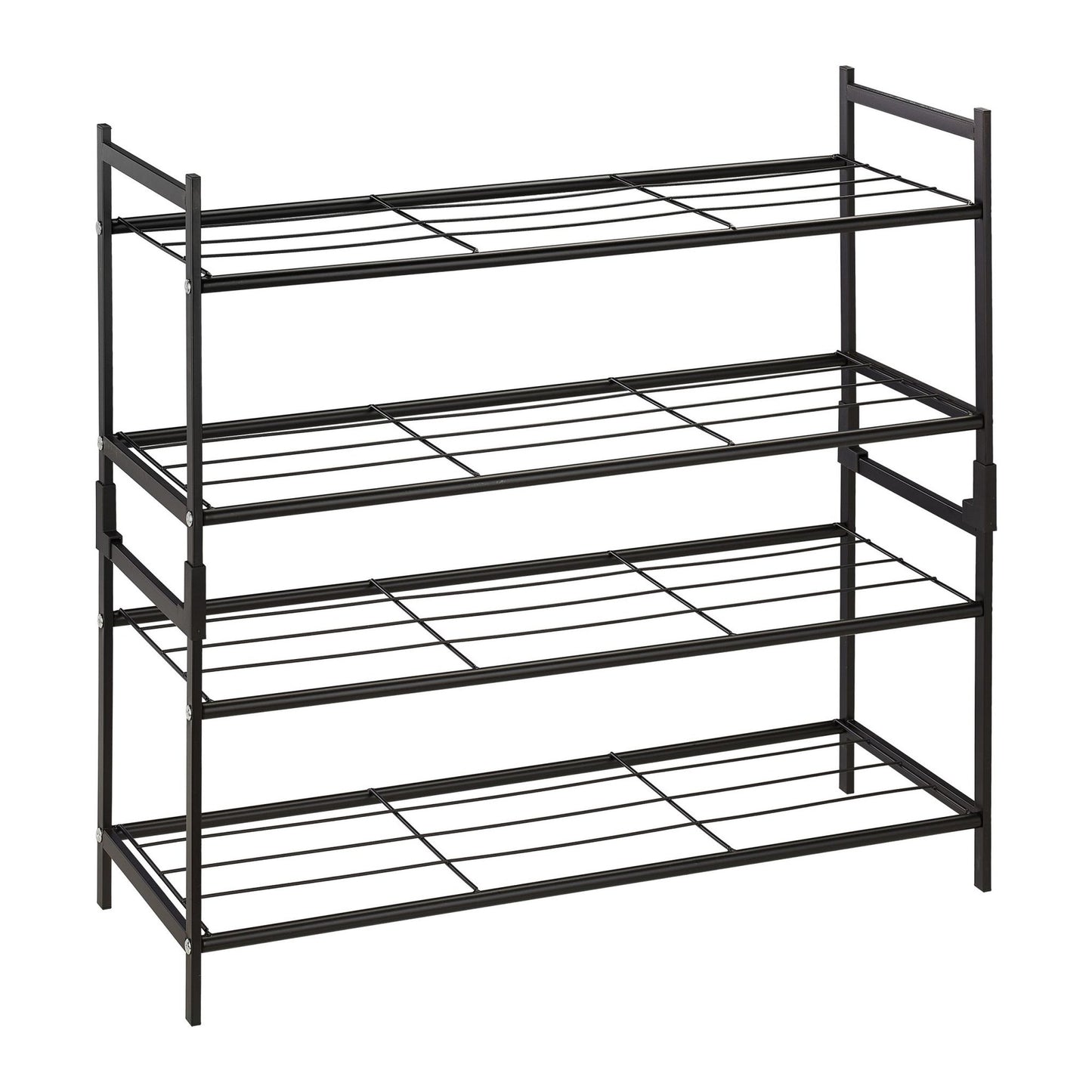 Stackable shoe shelf in metal