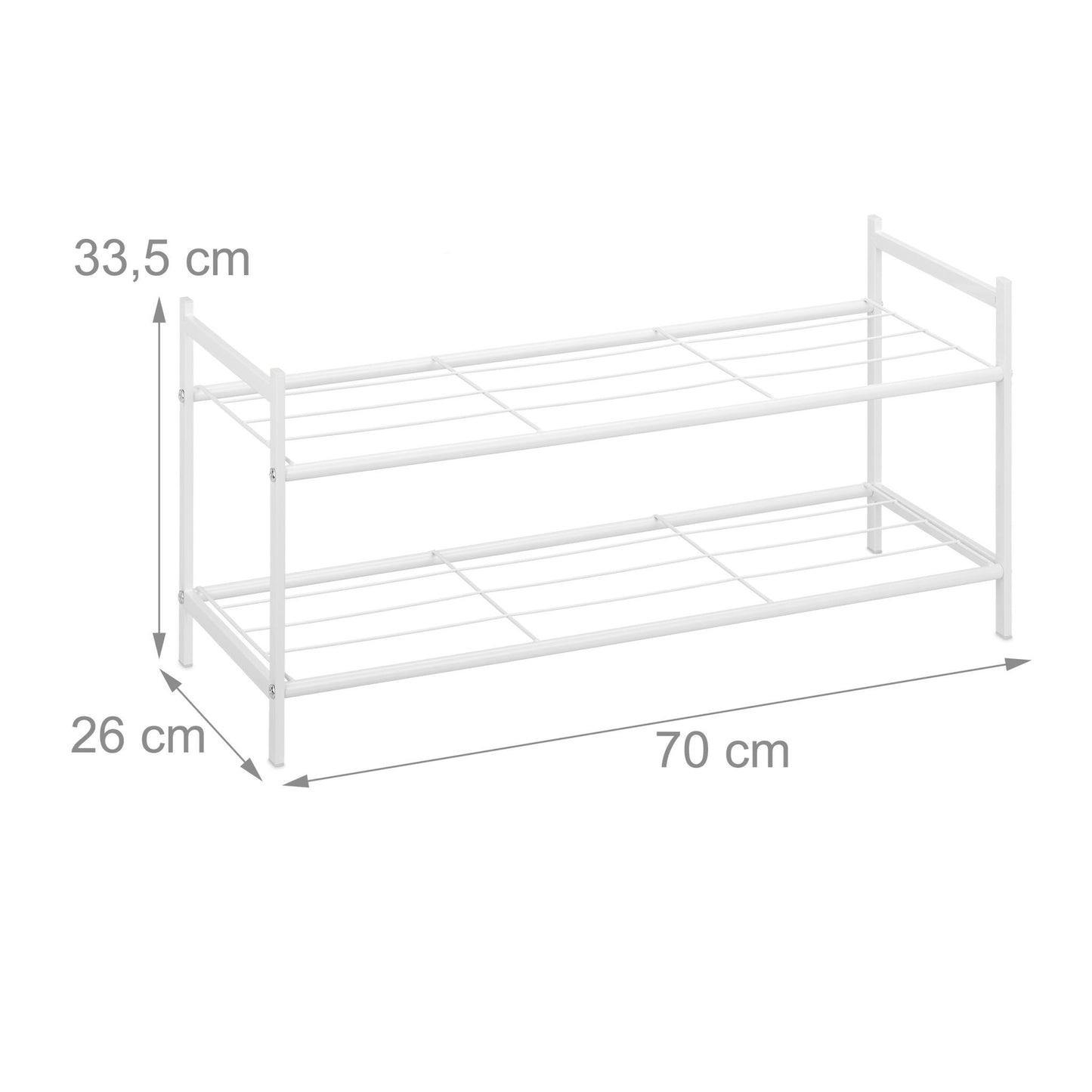 Stackable shoe shelf in metal