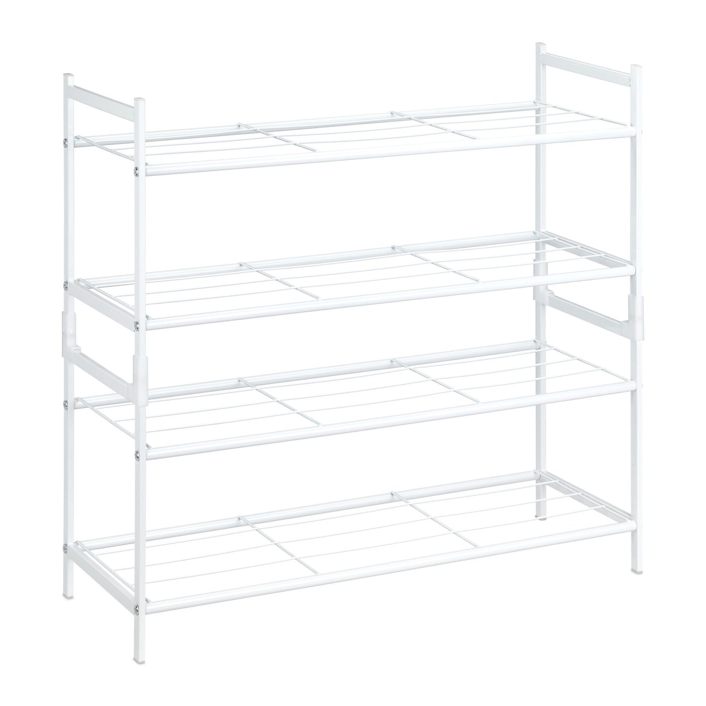 Stackable shoe shelf in metal