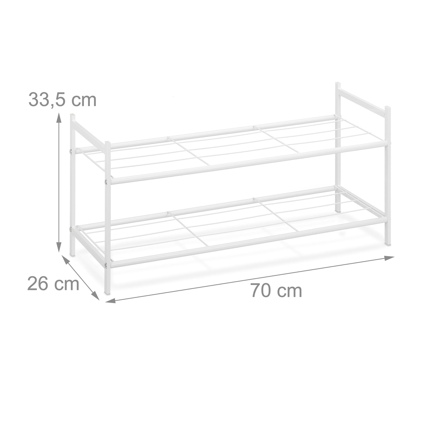 Stackable shoe shelf with 2 shelves