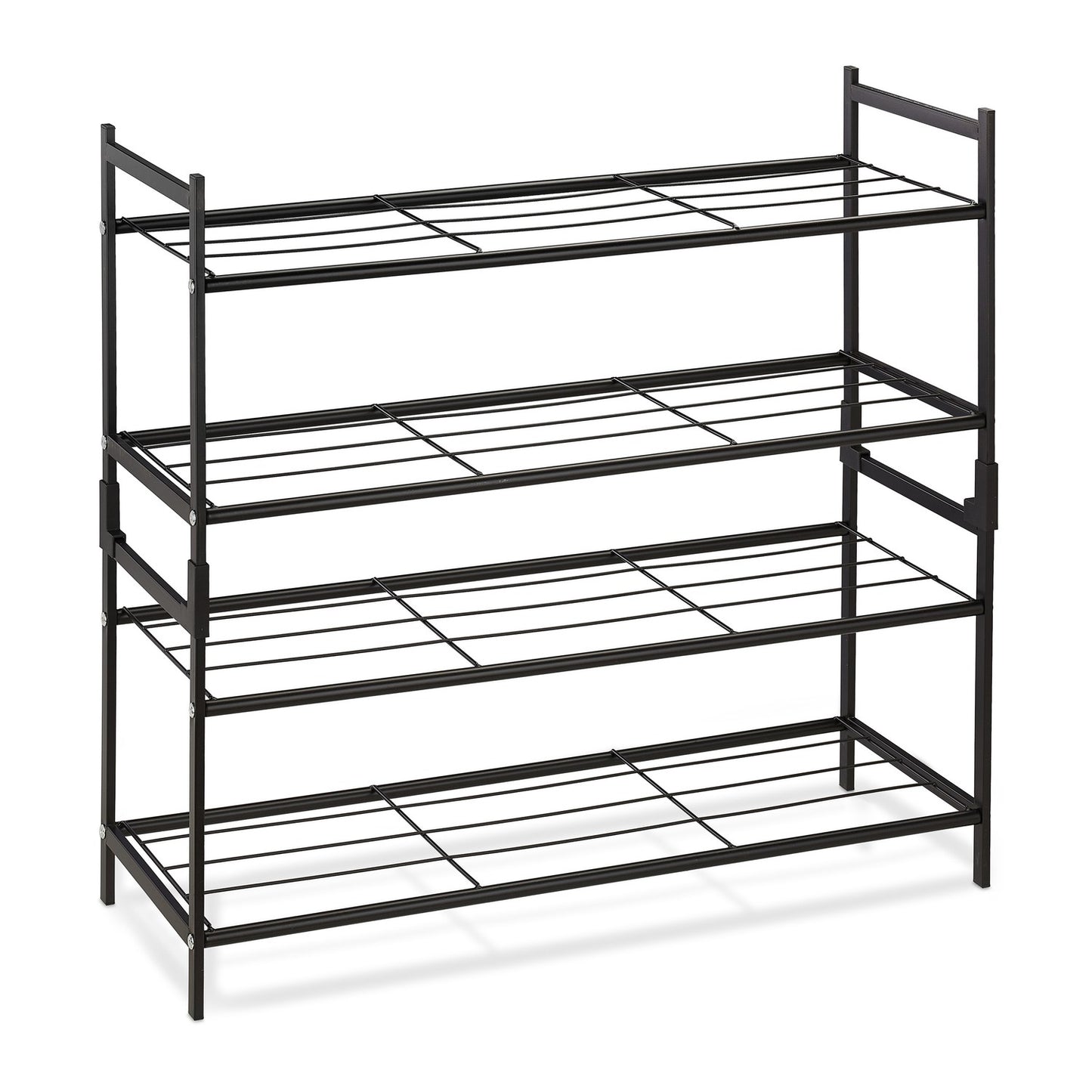 Stackable shoe shelf with 2 shelves