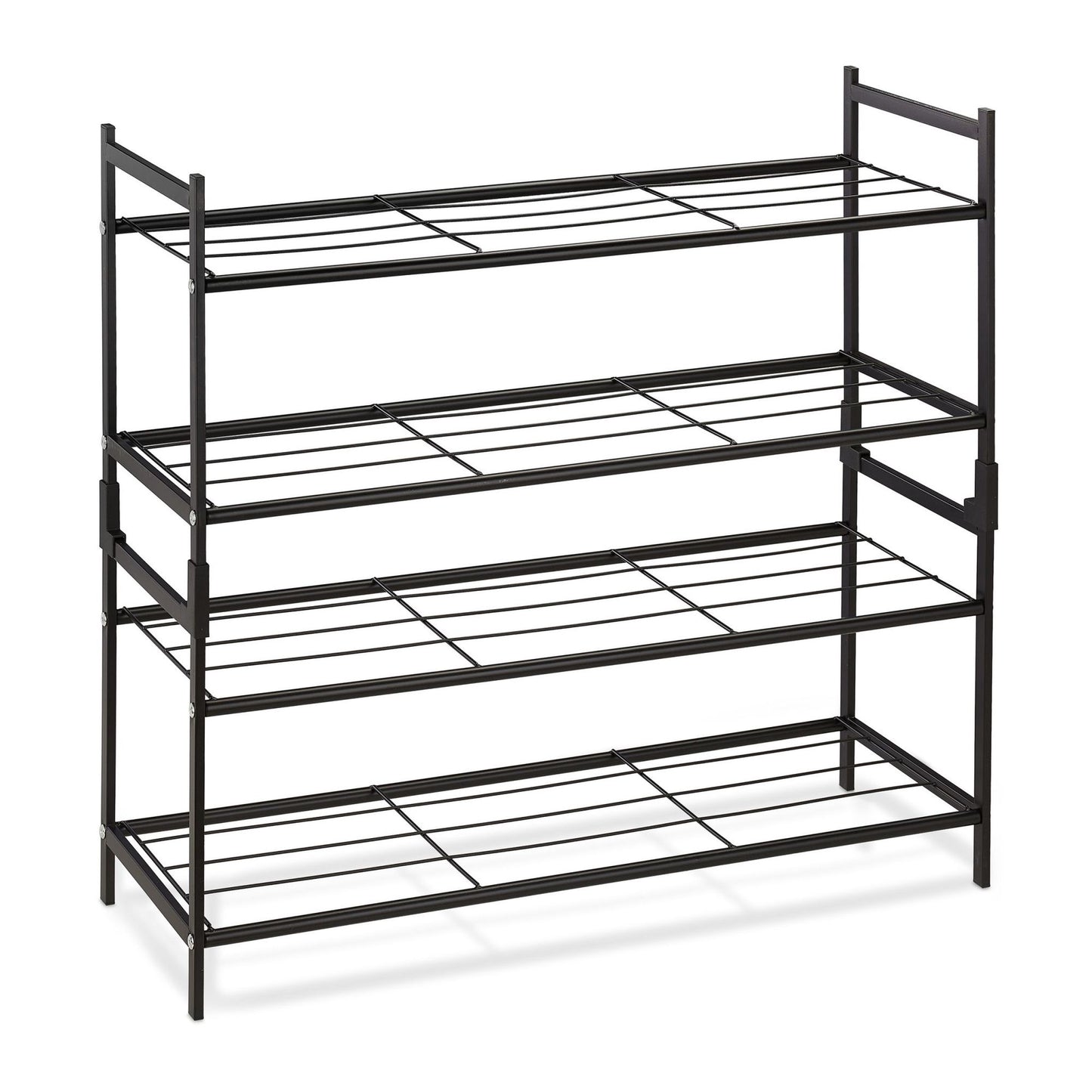 Stackable shoe shelf with 2 shelves