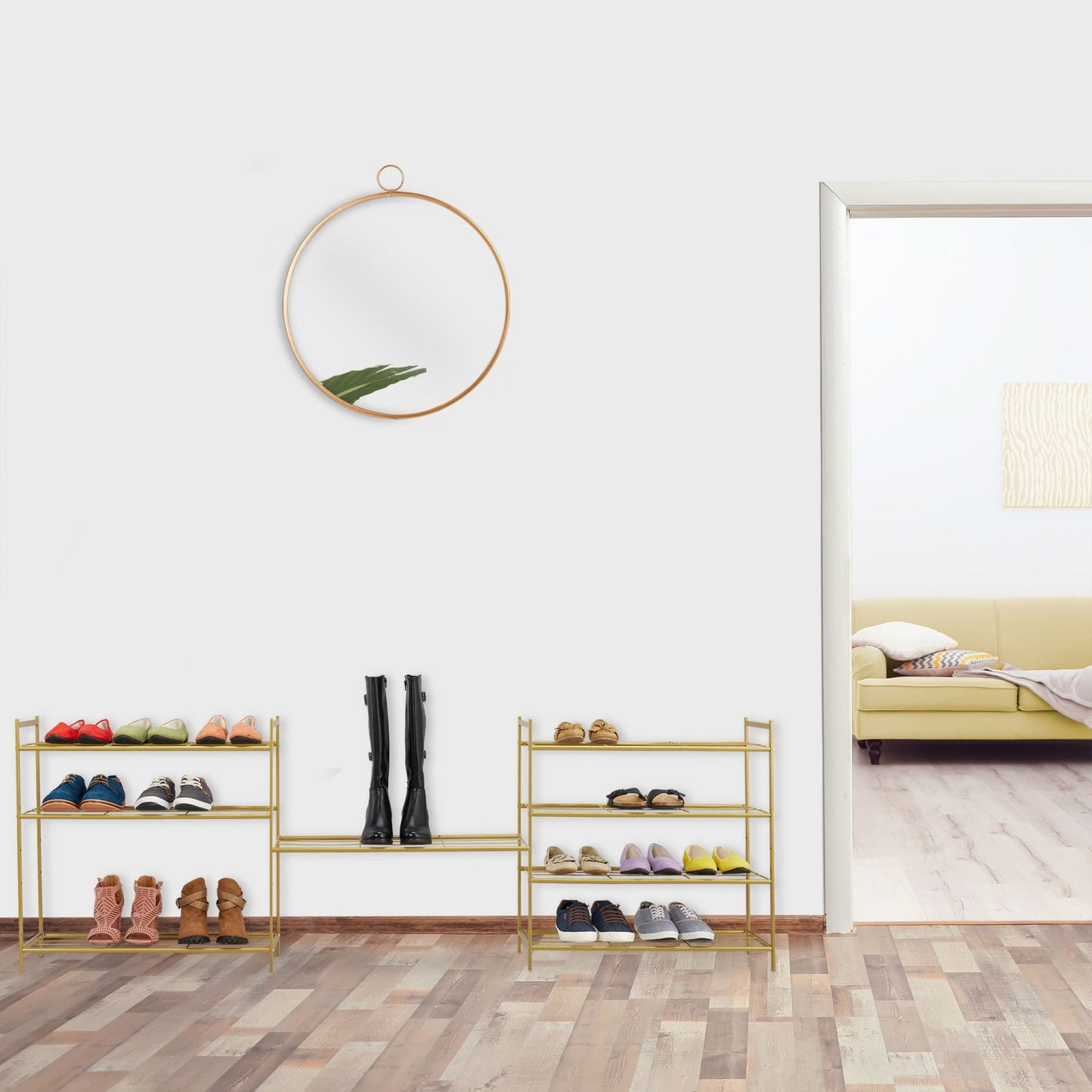 Stackable shoe shelf with 4 shelves