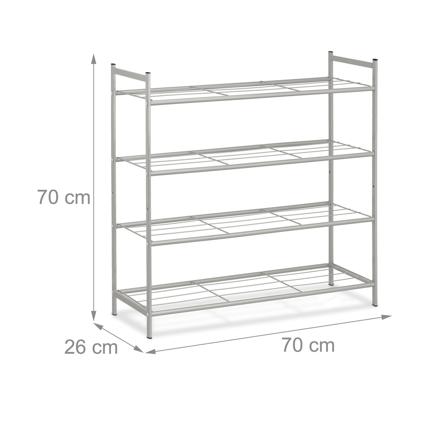 Stackable shoe shelf with 4 shelves