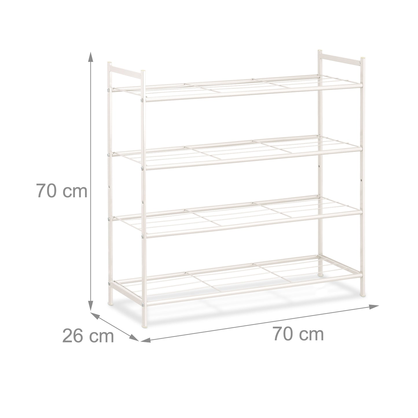 Stackable shoe shelf with 4 shelves
