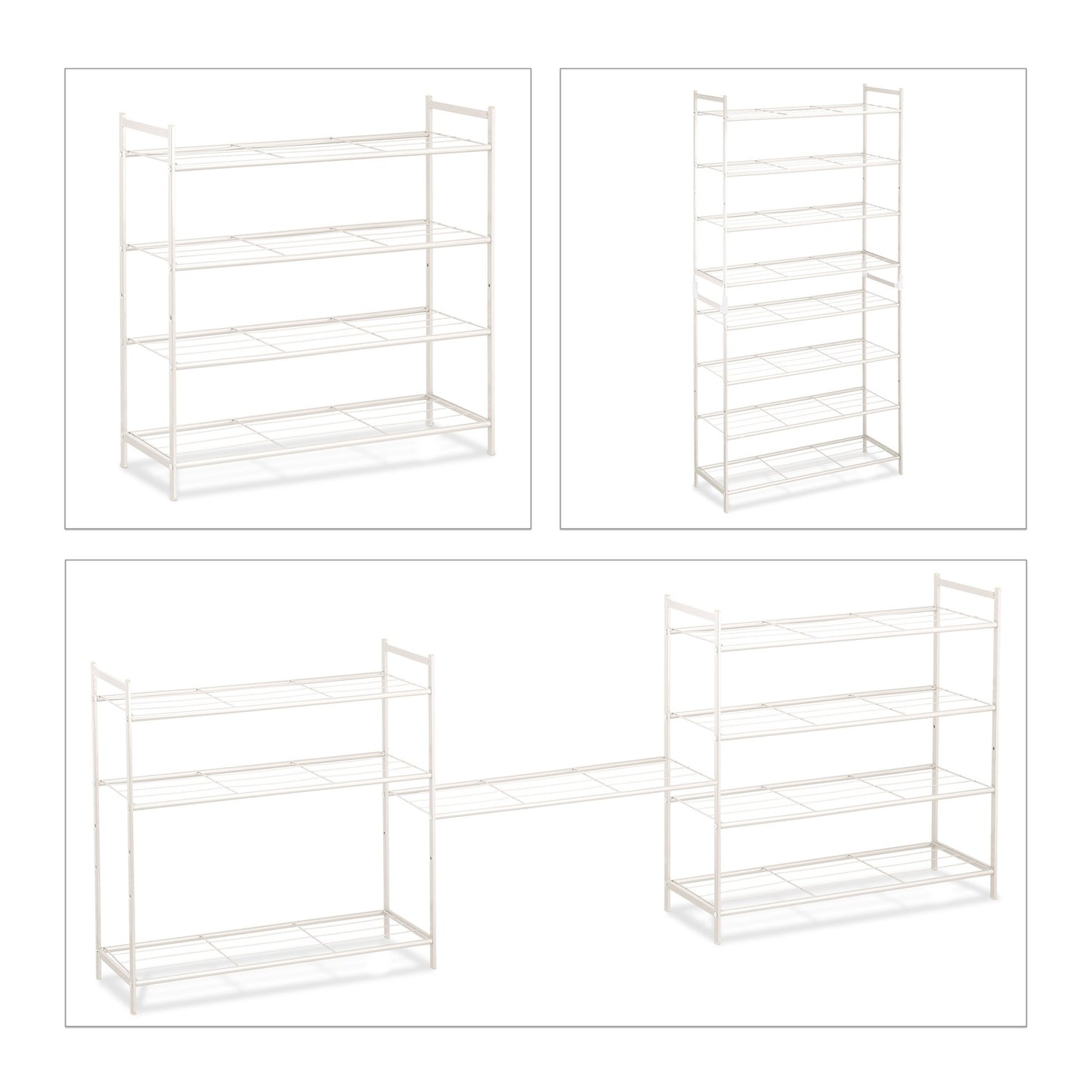 Stackable shoe shelf with 4 shelves
