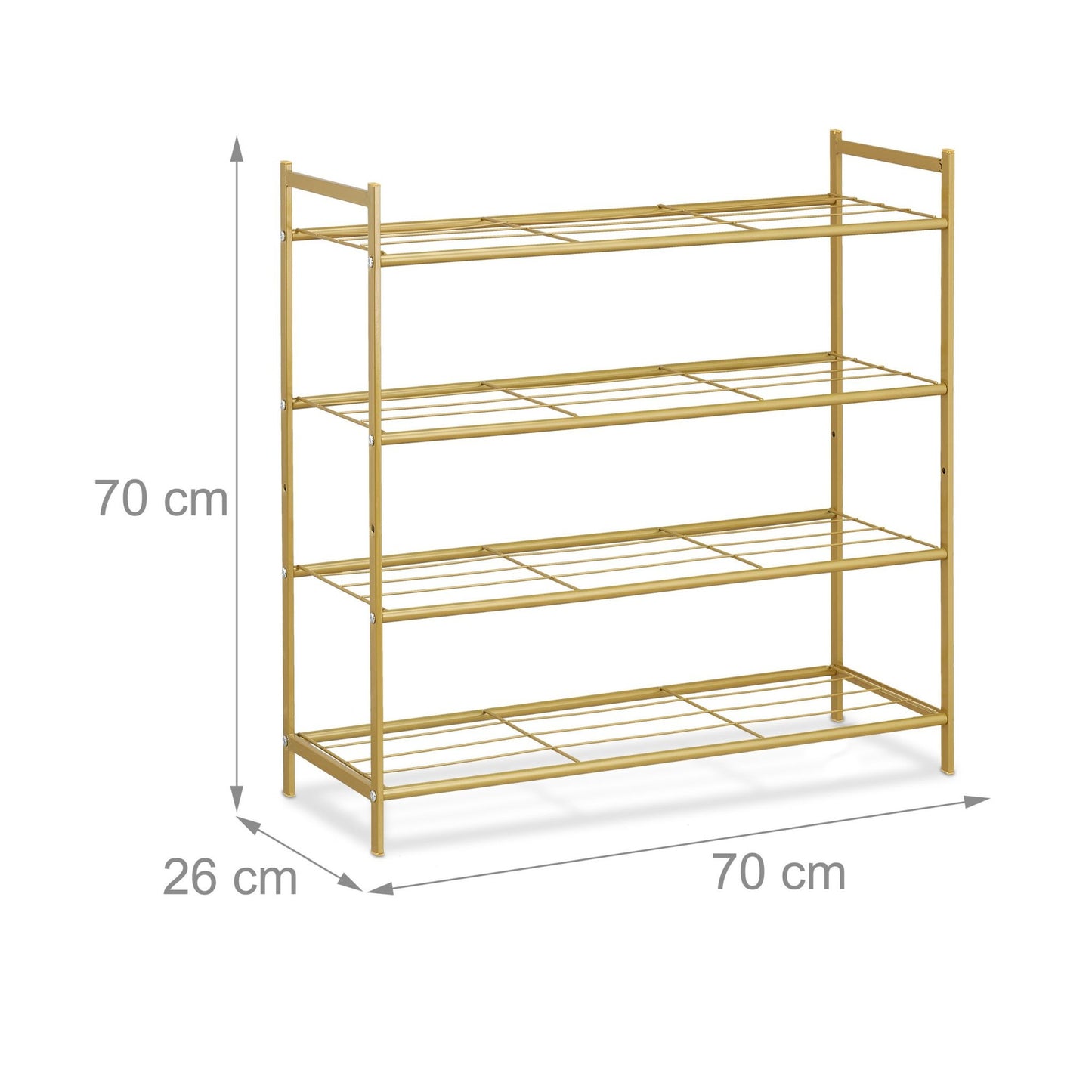 Stackable shoe shelf with 4 shelves