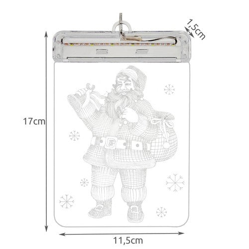 Stained glass LED 3D- Santa