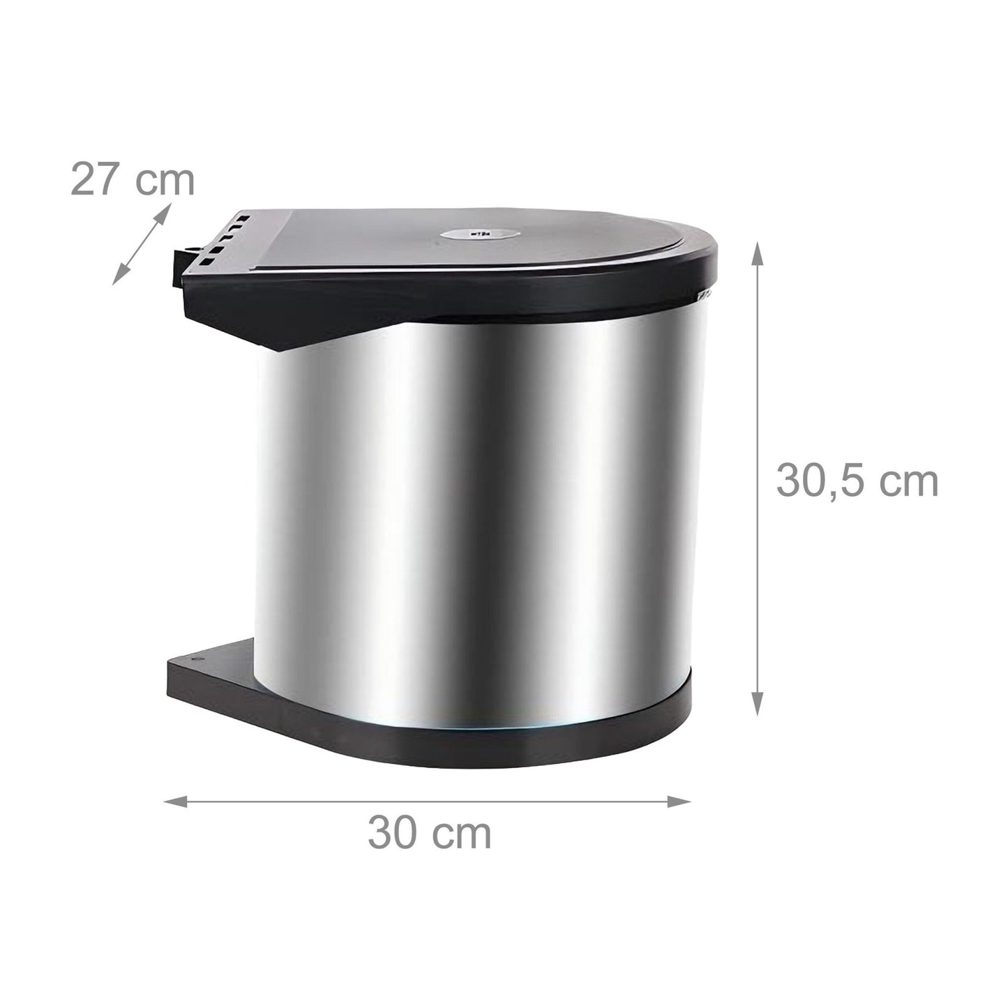 Stainless Steel Built-In Swing-Lid Kitchen Bin