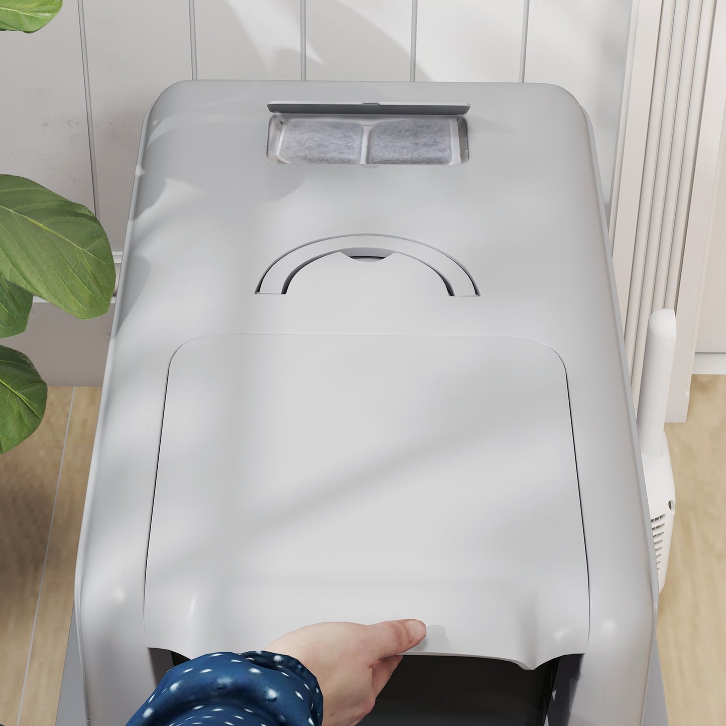 Stainless Steel Cat Litter Box with Filter & Scoop, 6kg Capacity