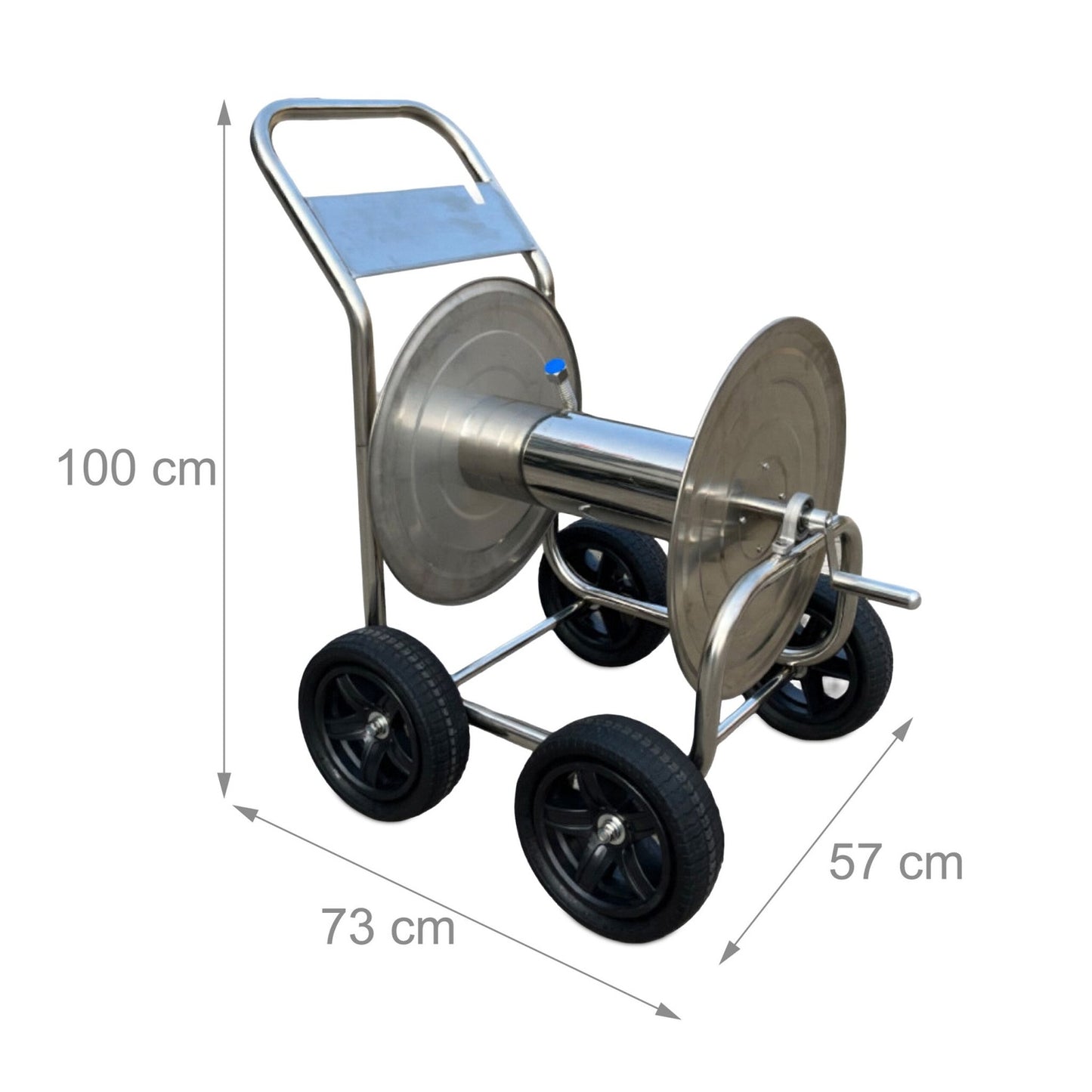 Stainless Steel Garden Hose Cart, 200m Capacity