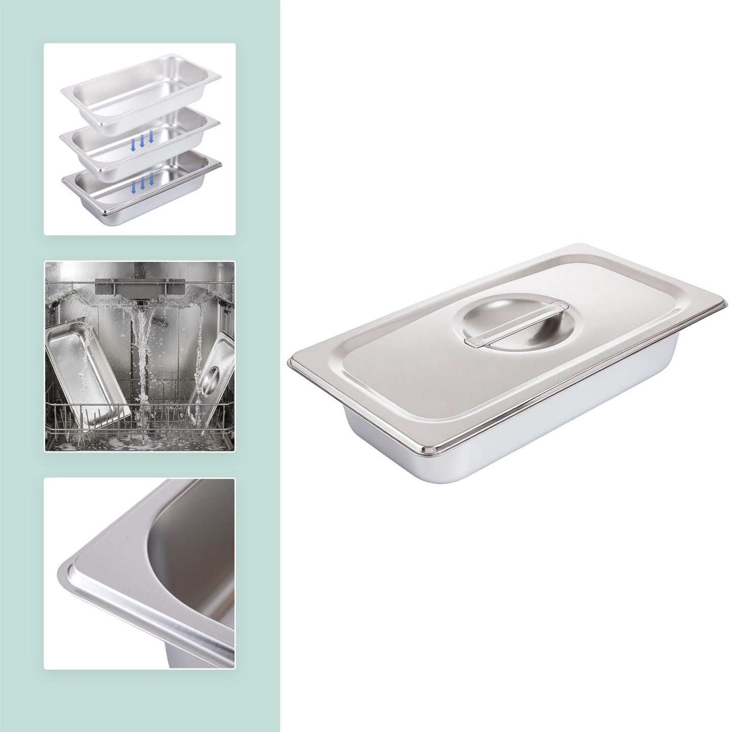 Stainless Steel Gastronorm 3-Piece Container Set
