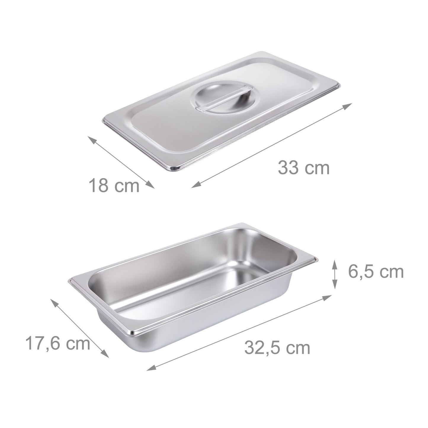 Stainless Steel Gastronorm 3-Piece Container Set