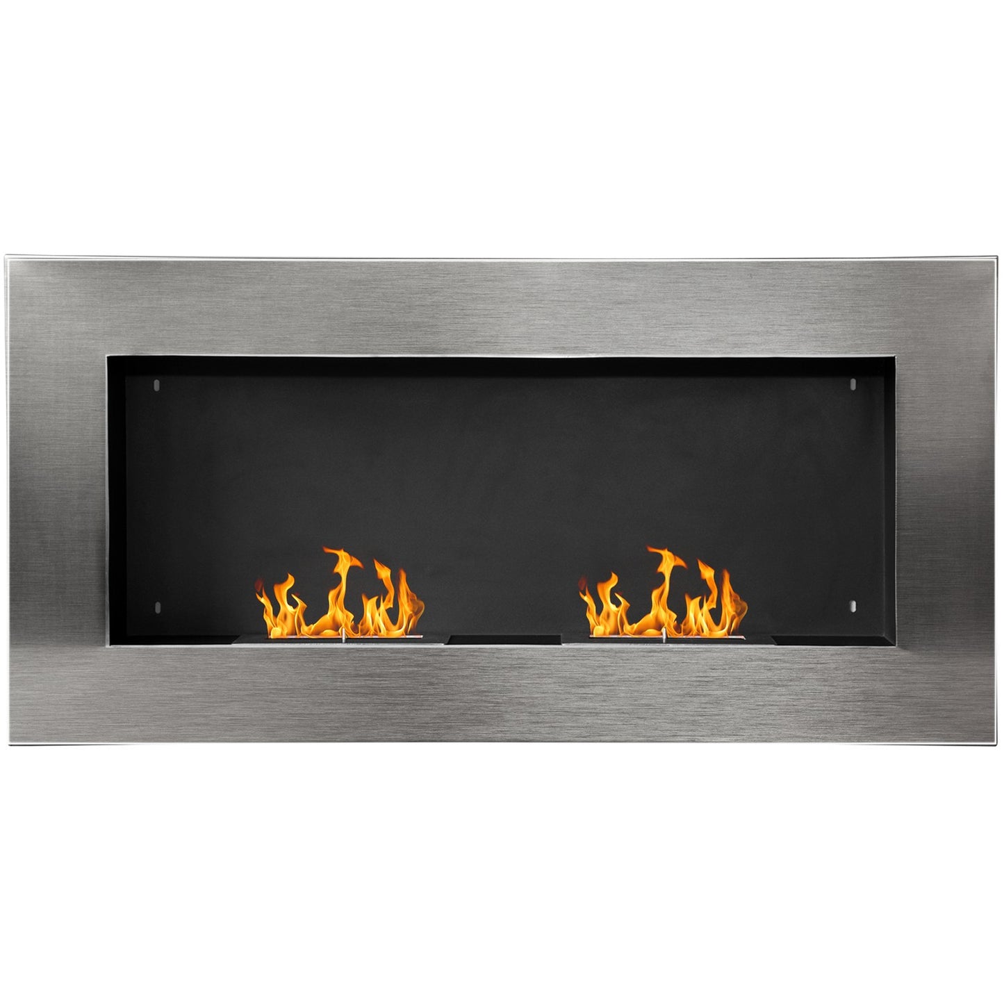 Stainless steel Wall-mounted Bioethanol Fireplace 110x54x14 Cm