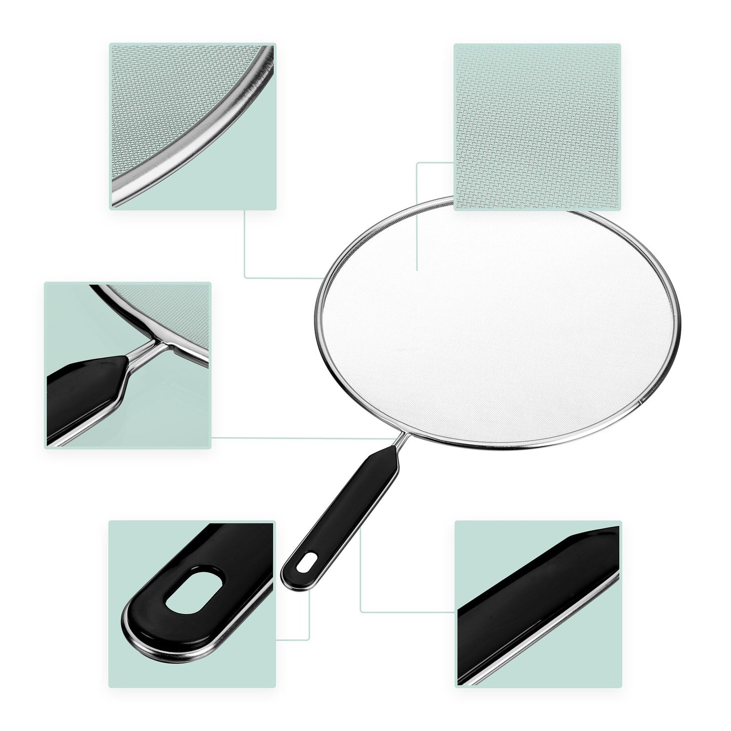 Stainless Steel Grease Splatter Guards, Set of 3