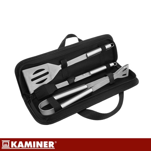 Stainless Steel Grill Tool Set with Case – 3 Pieces